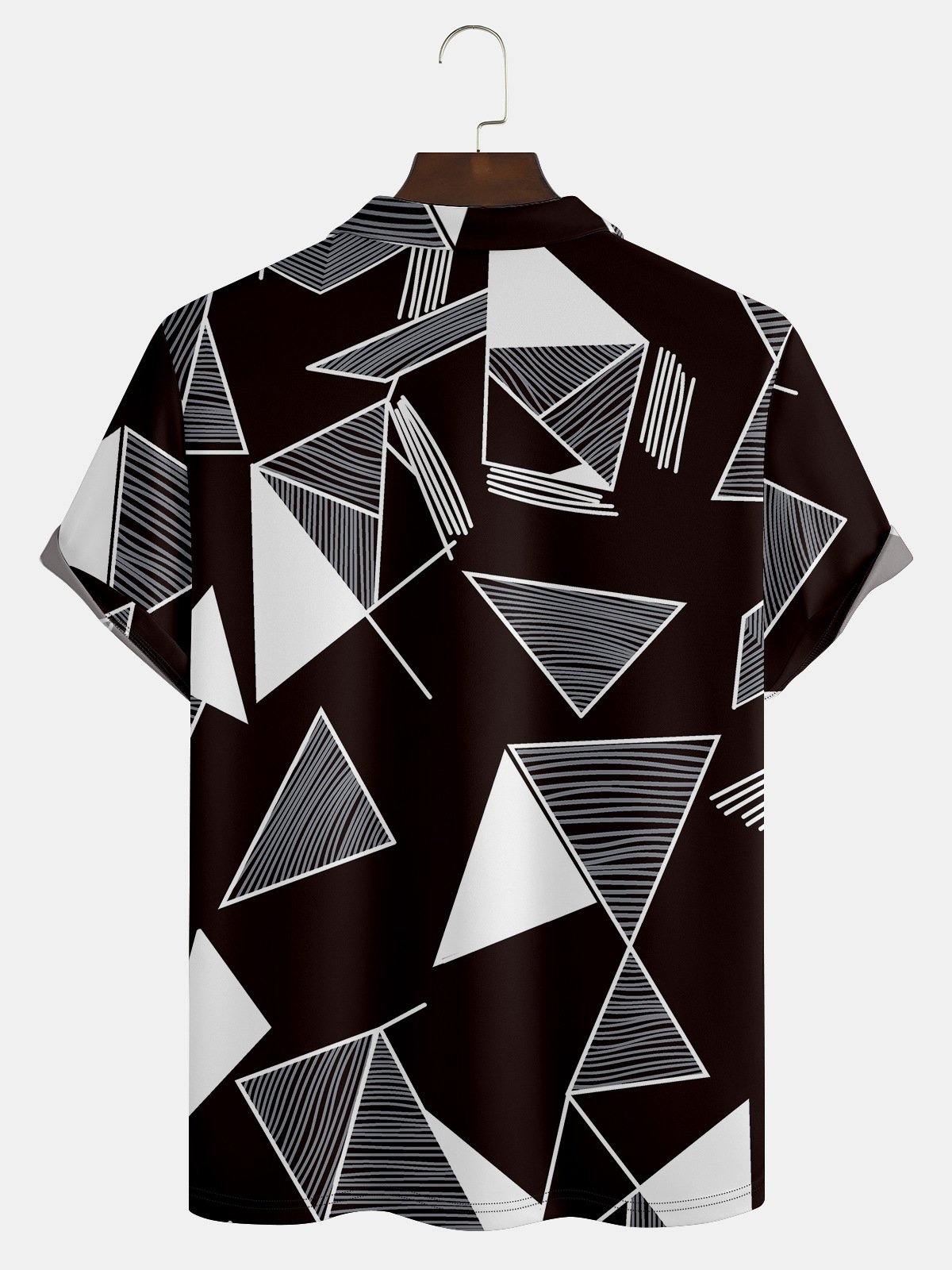 Casual Art Collection Geometric Stripes Color Block Pattern Lapel Short Sleeve Polo Print Top