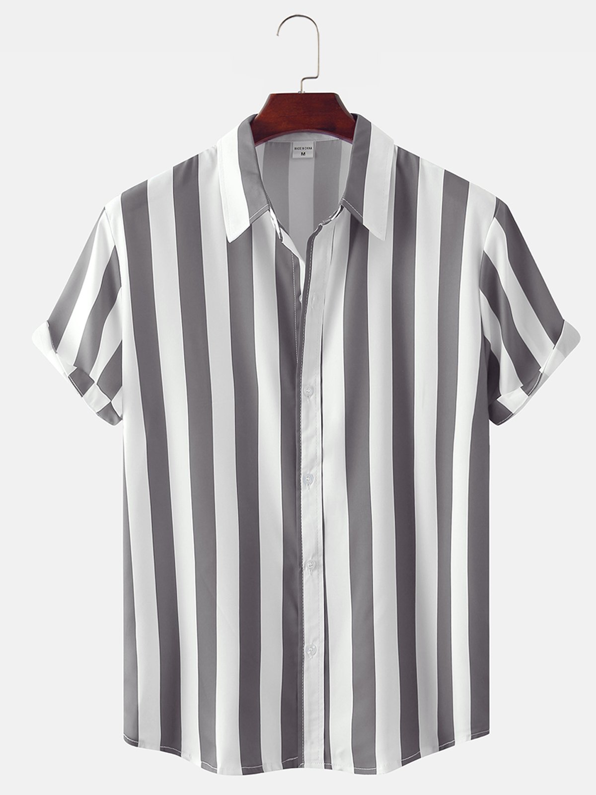 Mens Casual Striped Short Sleeve Shirt