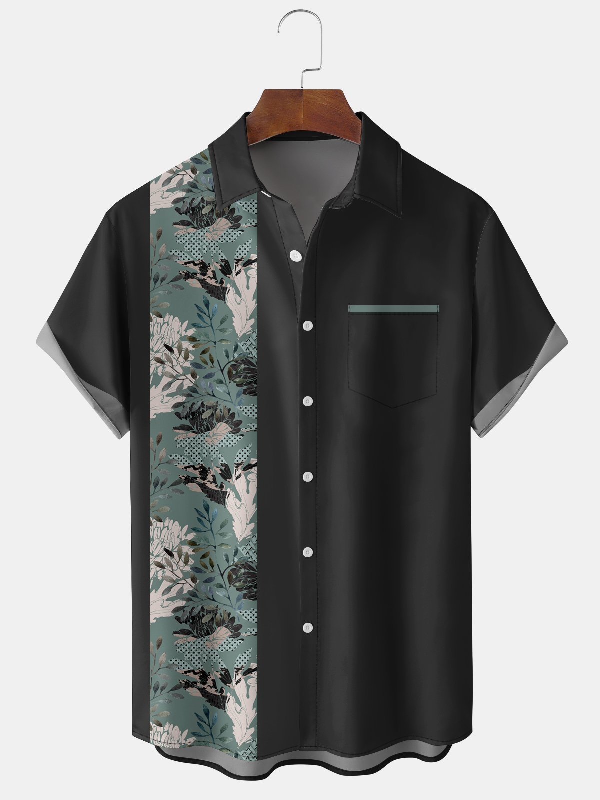 Men's Floral Print Short Sleeve Shirt