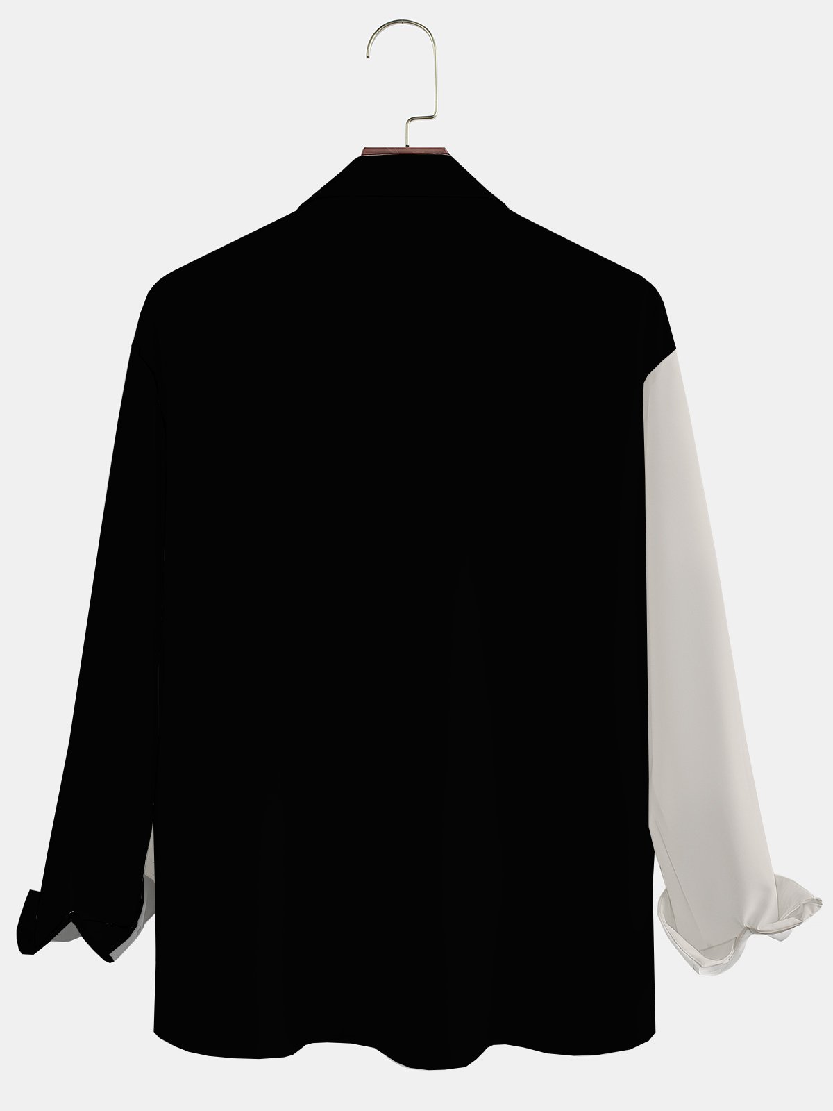 Men's Art Colorblock Casual Long Sleeve Hawaiian Shirt with Chest Pocket