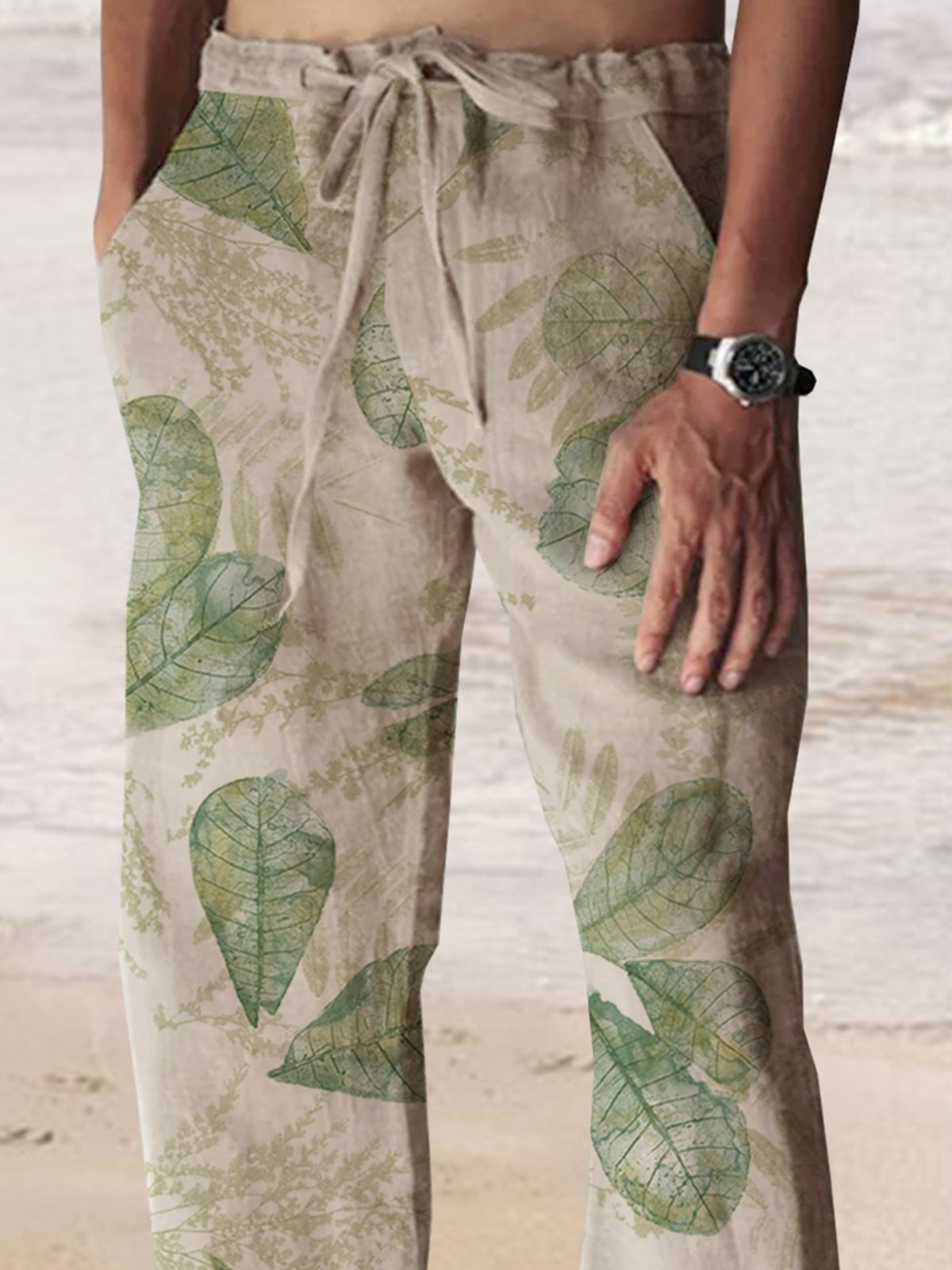 Cotton Linen Hawaiian Casual Trousers