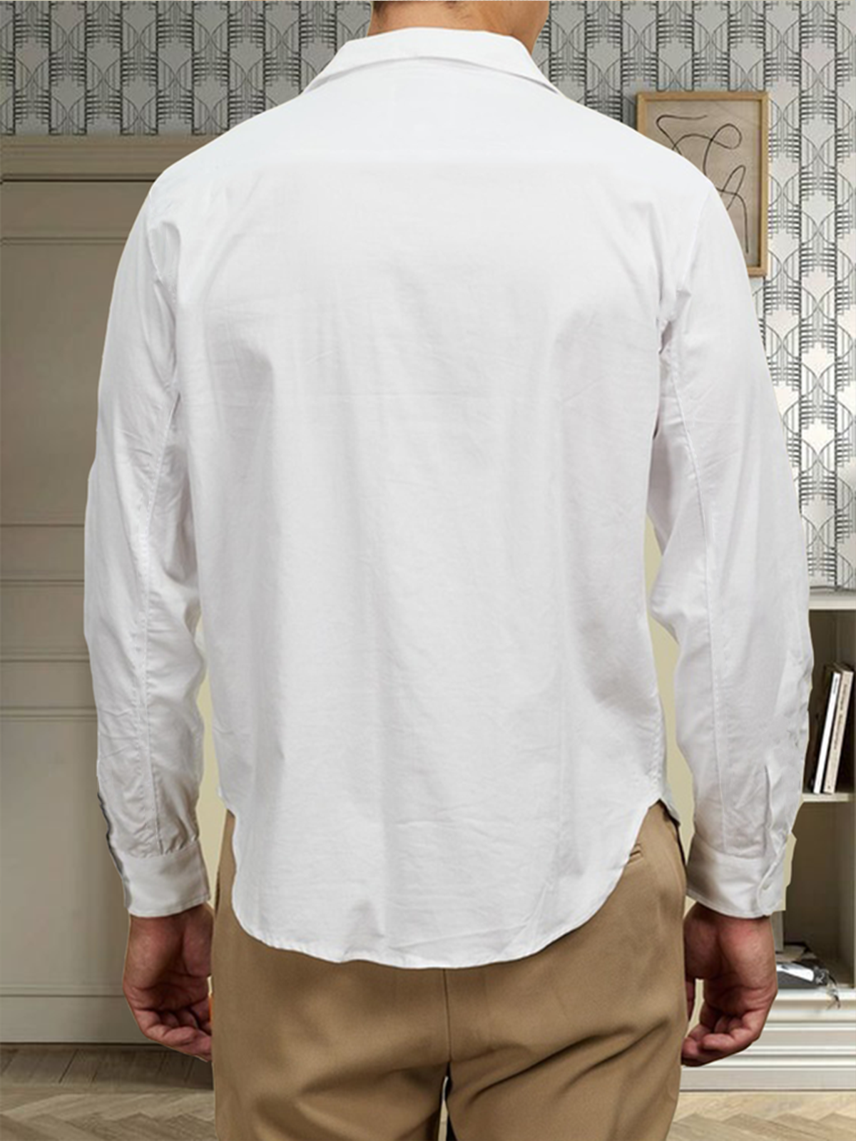 Cotton linen based comfortable leisure net color linen shirt