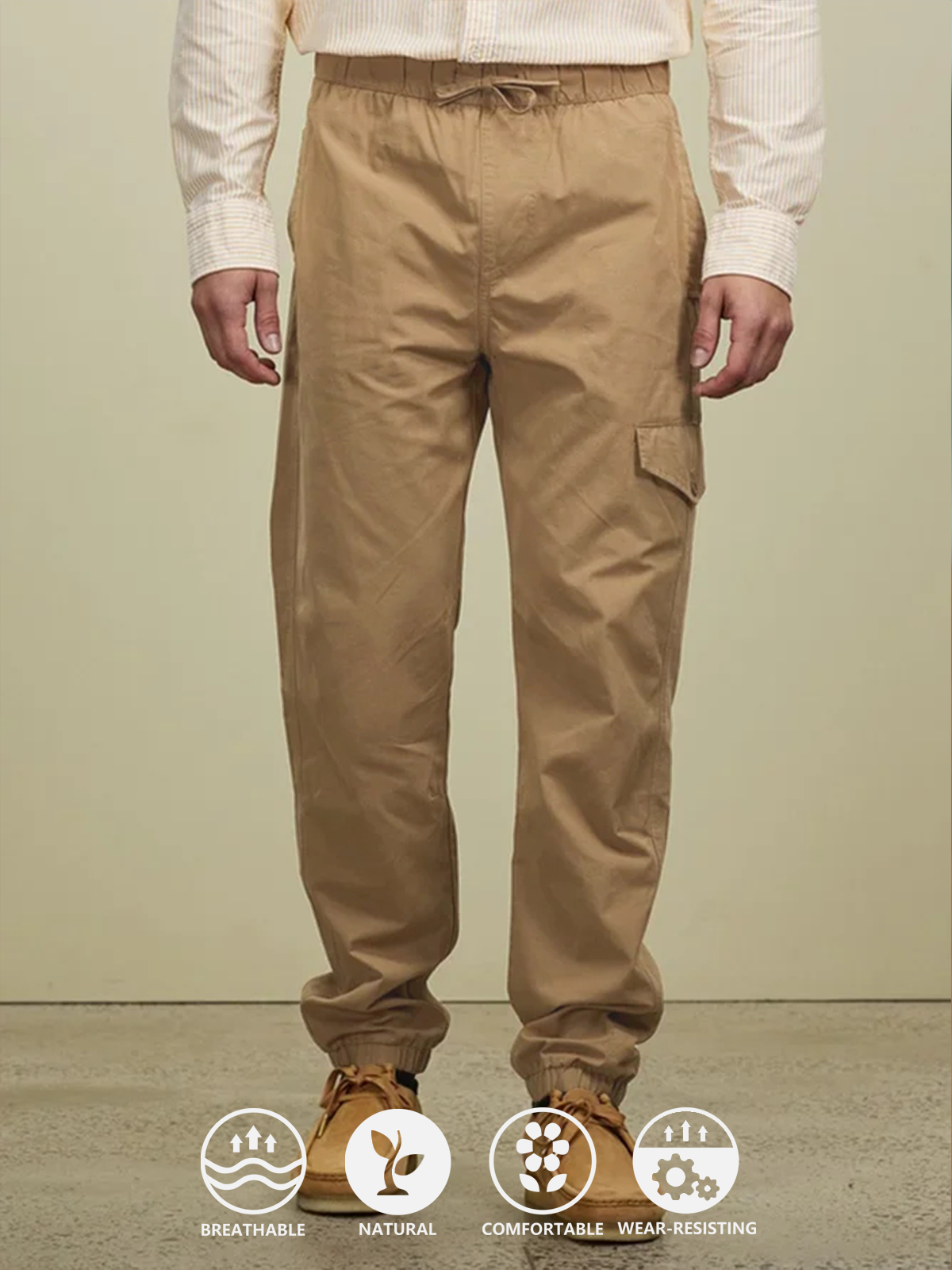 Cotton and linen style based leisure trousers