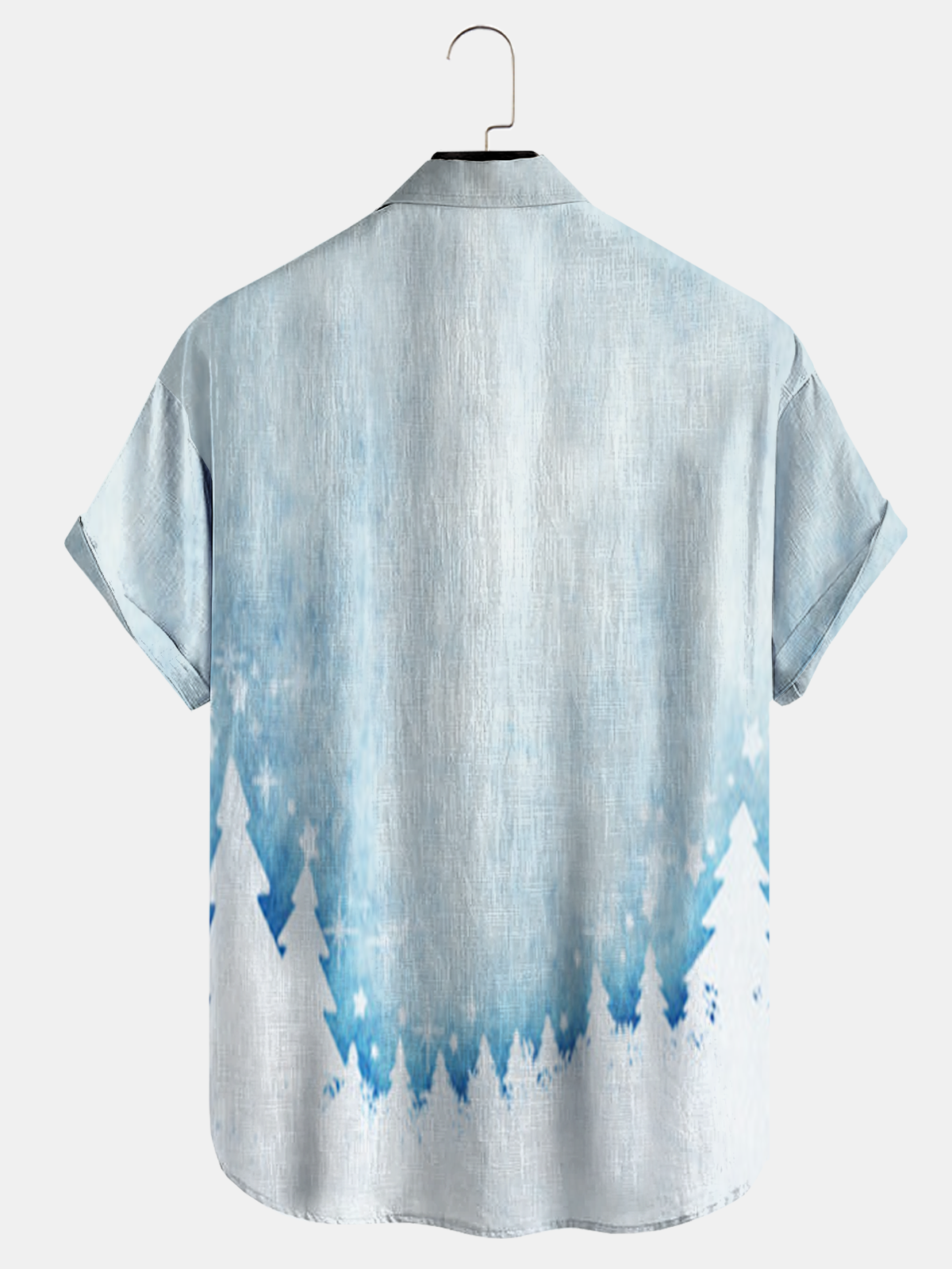 Printed cotton and linen style Christmas comfortable linen shirts with short sleeves