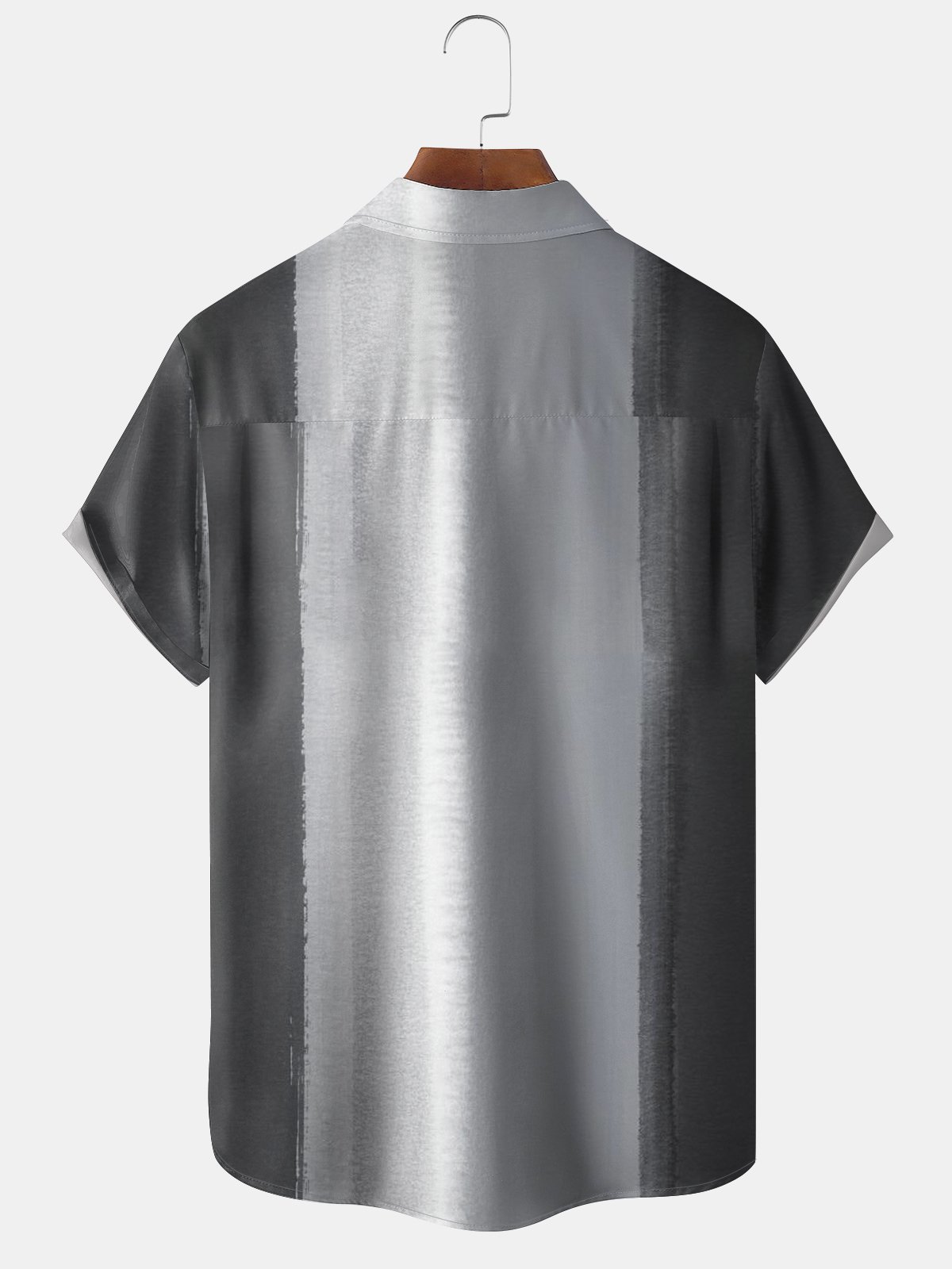 Men's Geometric Stripe Printed Wrinkle Resistant Moisture Wicking Fabric Fashion Hawaiian Lapel Short Sleeve Shirt