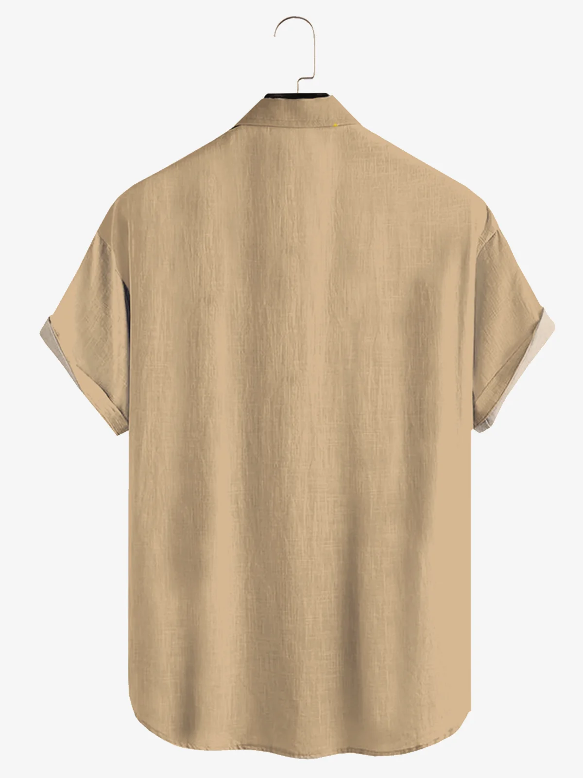 Printed cotton and linen style Christmas comfortable linen shirts with short sleeves