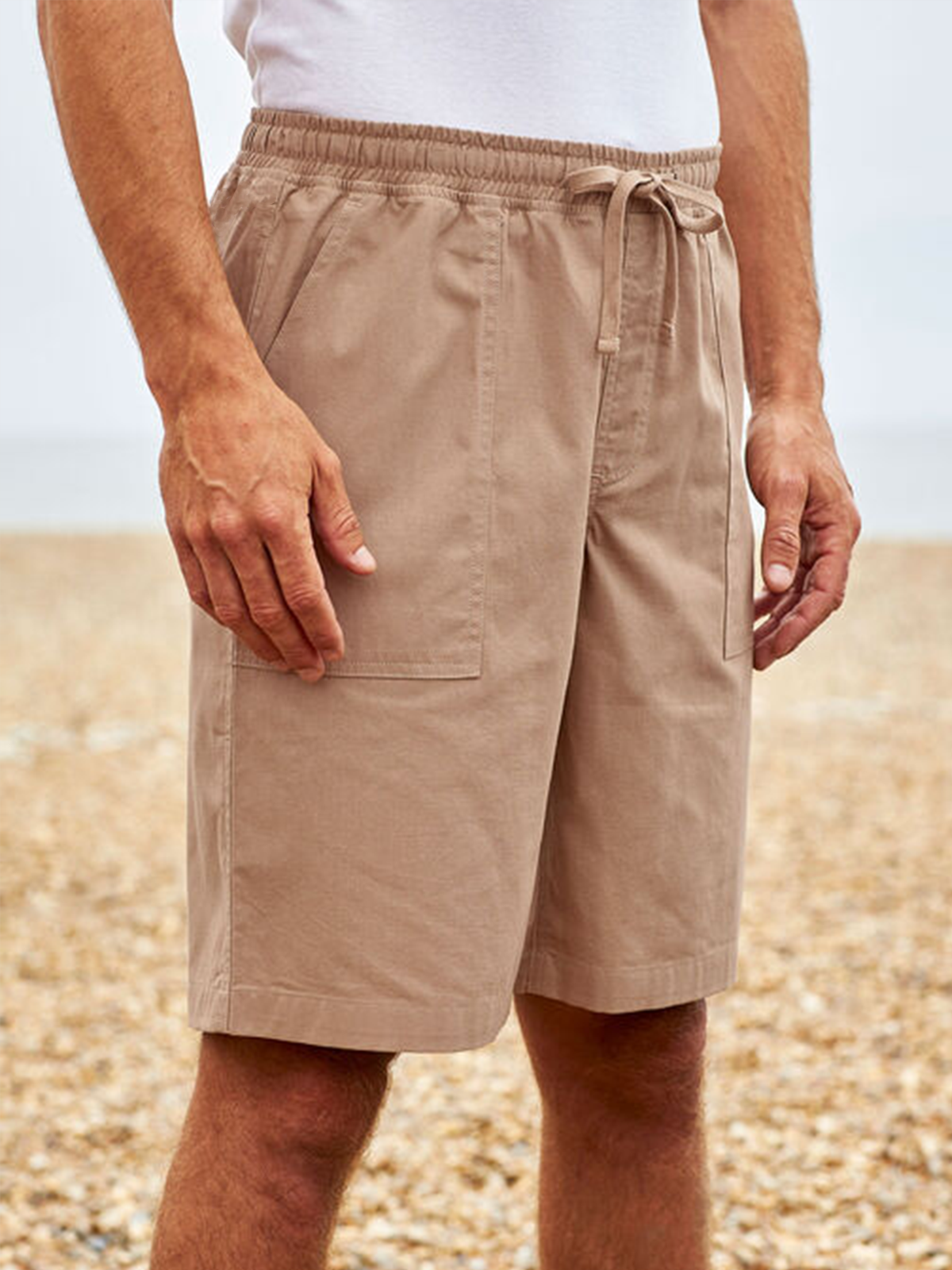 Cotton Linen Solid Basic Shorts