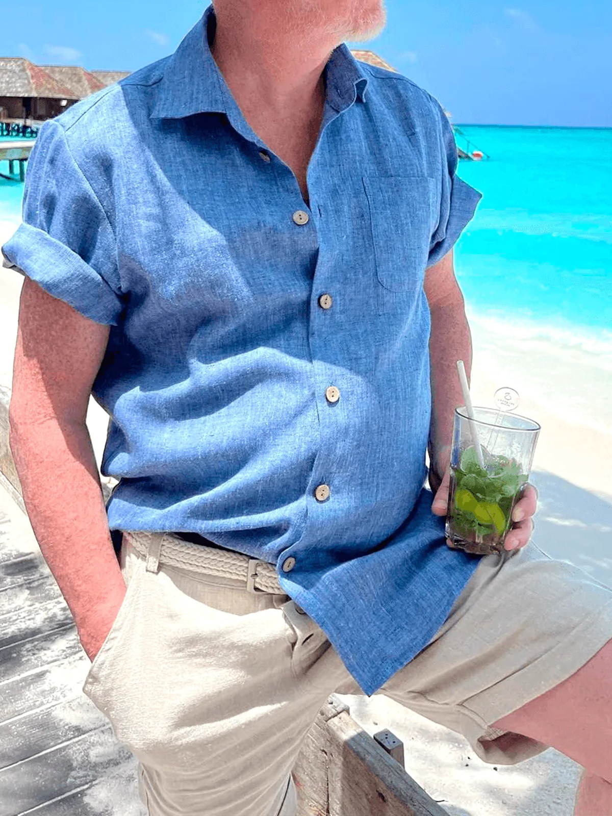 Cotton Linen Solid Color Long Sleeve Shirt