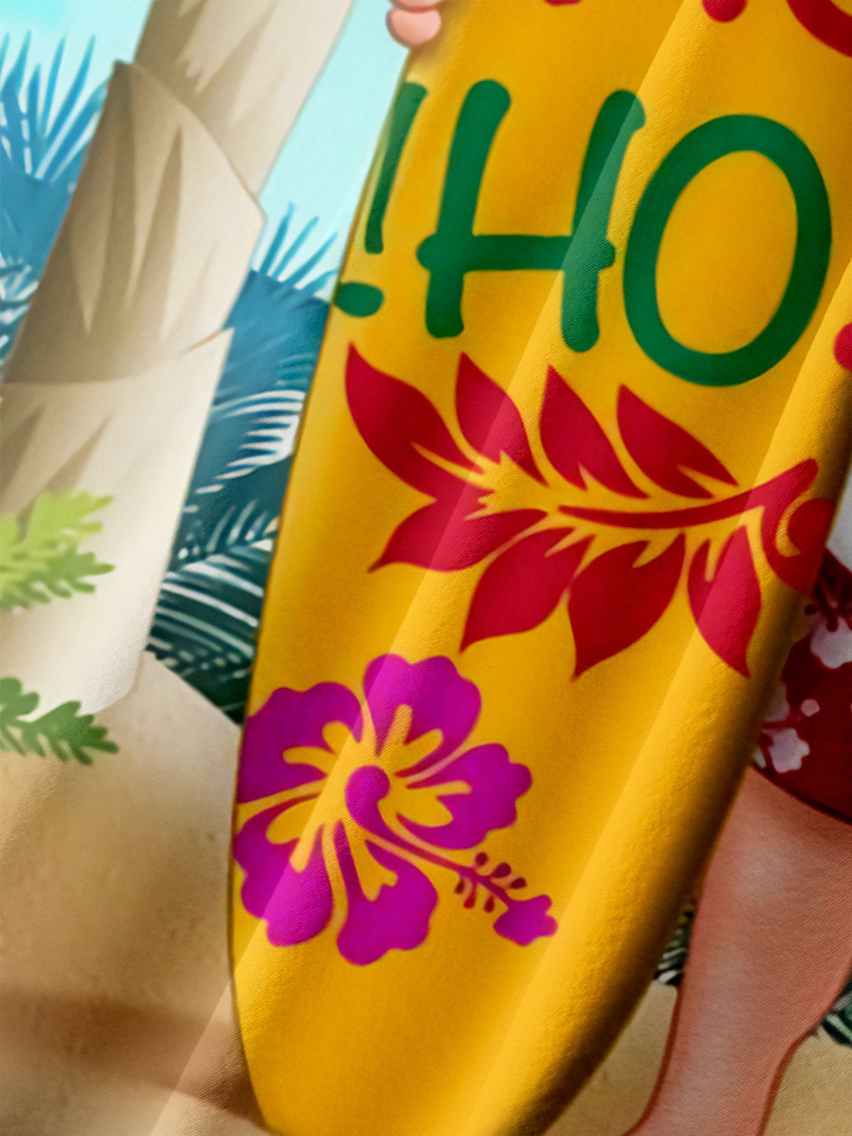 Men's Christmas Collection Printed Casual Short Sleeve Hawaiian Shirt with Chest Pocket