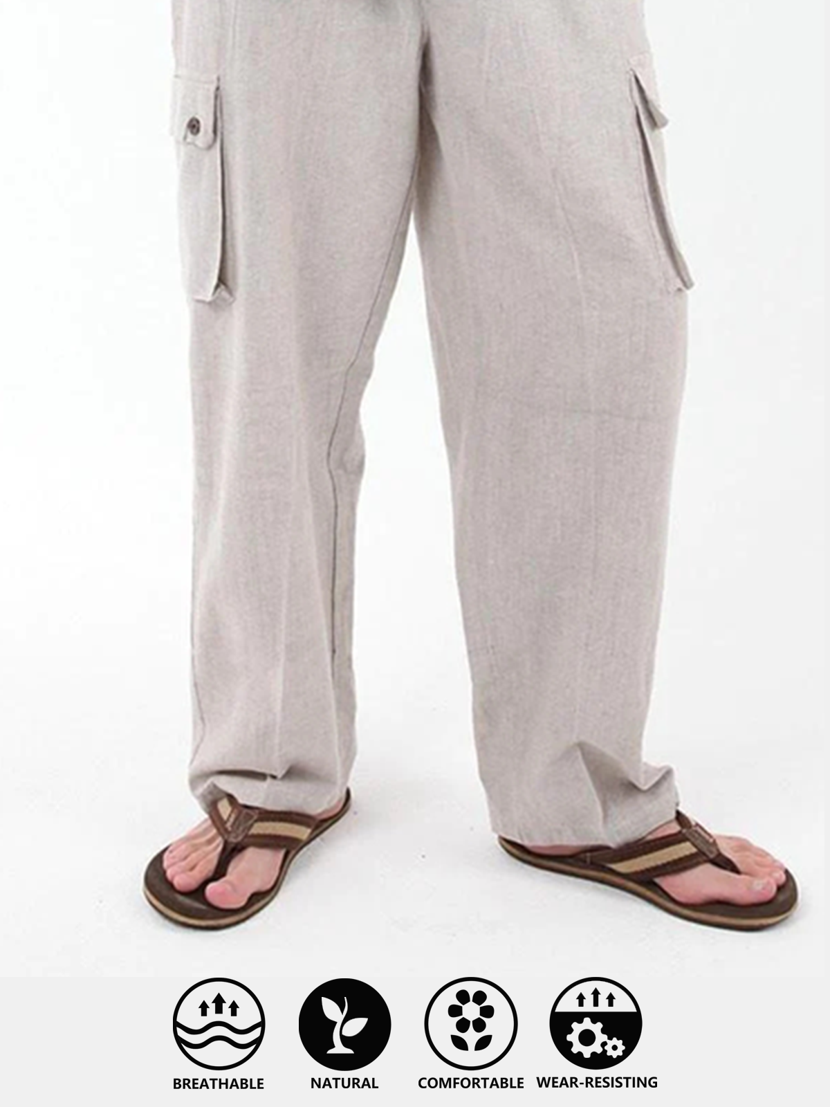 Cotton linen style American linen casual overalls