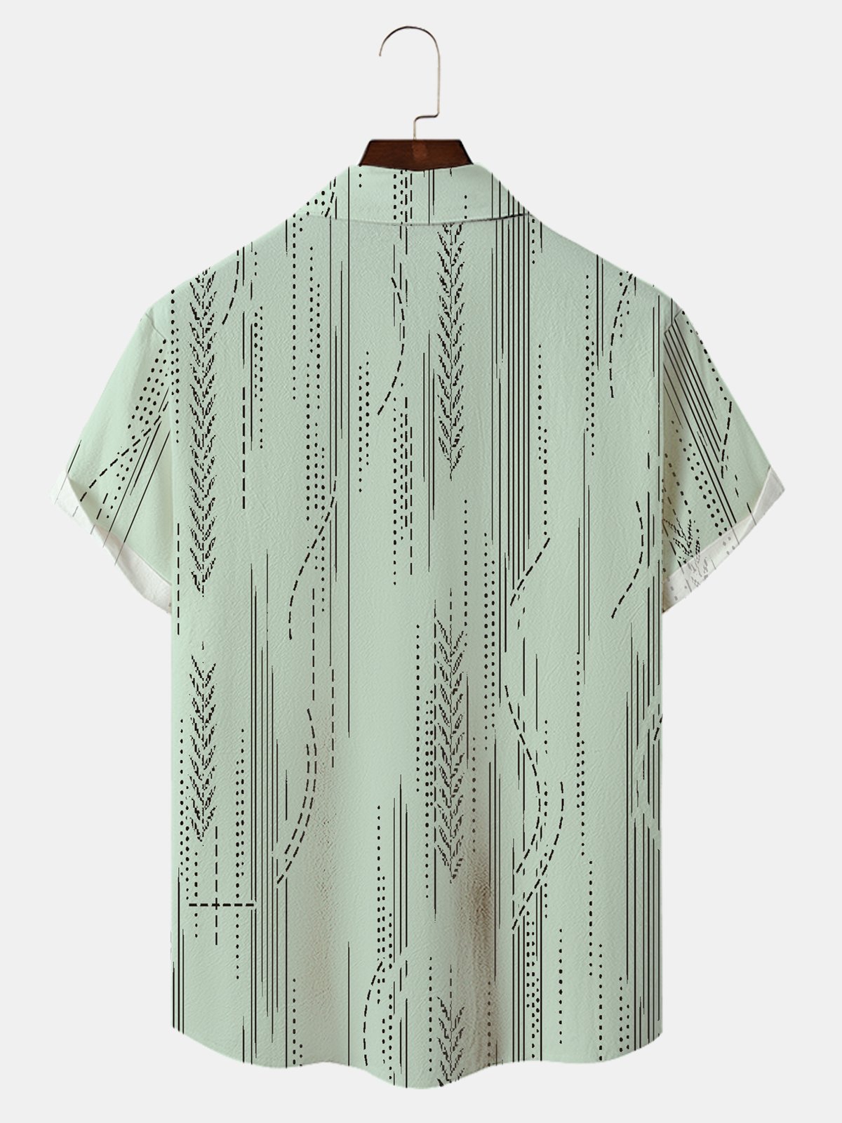 Cotton Linen Geometric Print Casual Short Sleeve Shirt