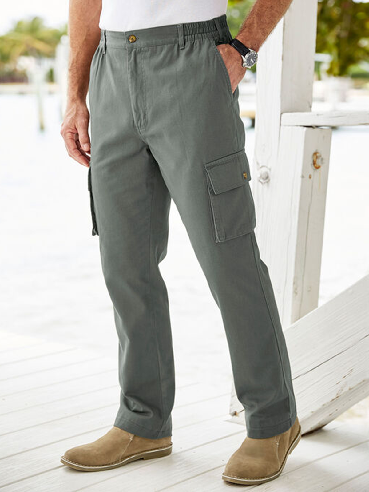Cotton and linen style american-style based comfortable leisure trousers