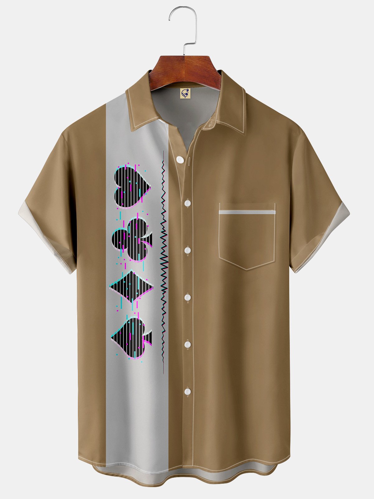 Men's Creative Graphic Print Casual Breathable Hawaiian Short Sleeve Shirt