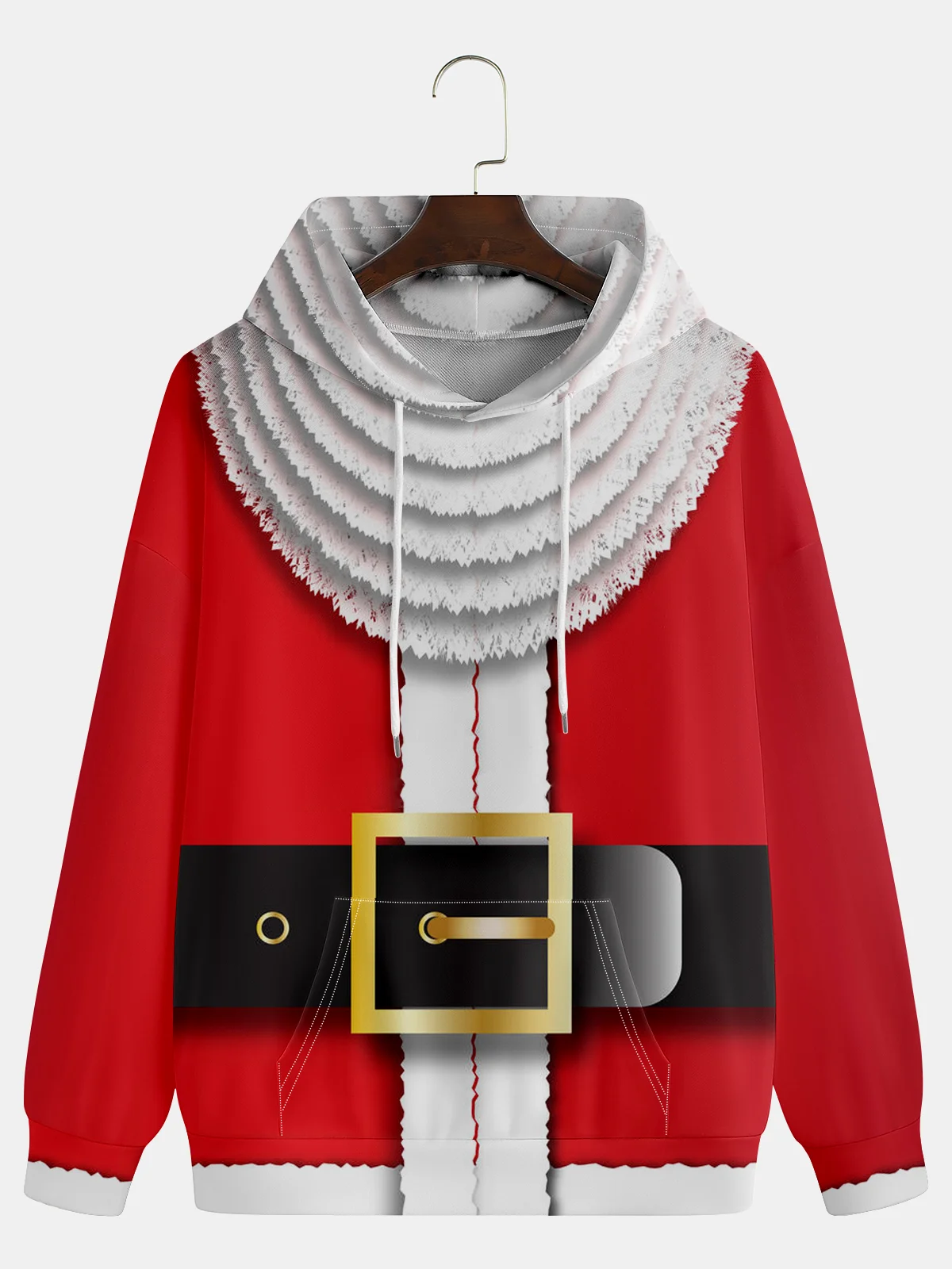 Belted Santa Costume Graphic Print Hoodie