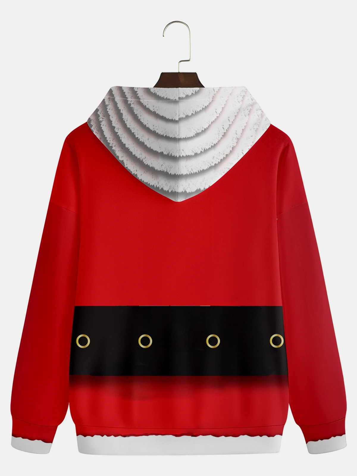 Belted Santa Costume Graphic Print Hoodie