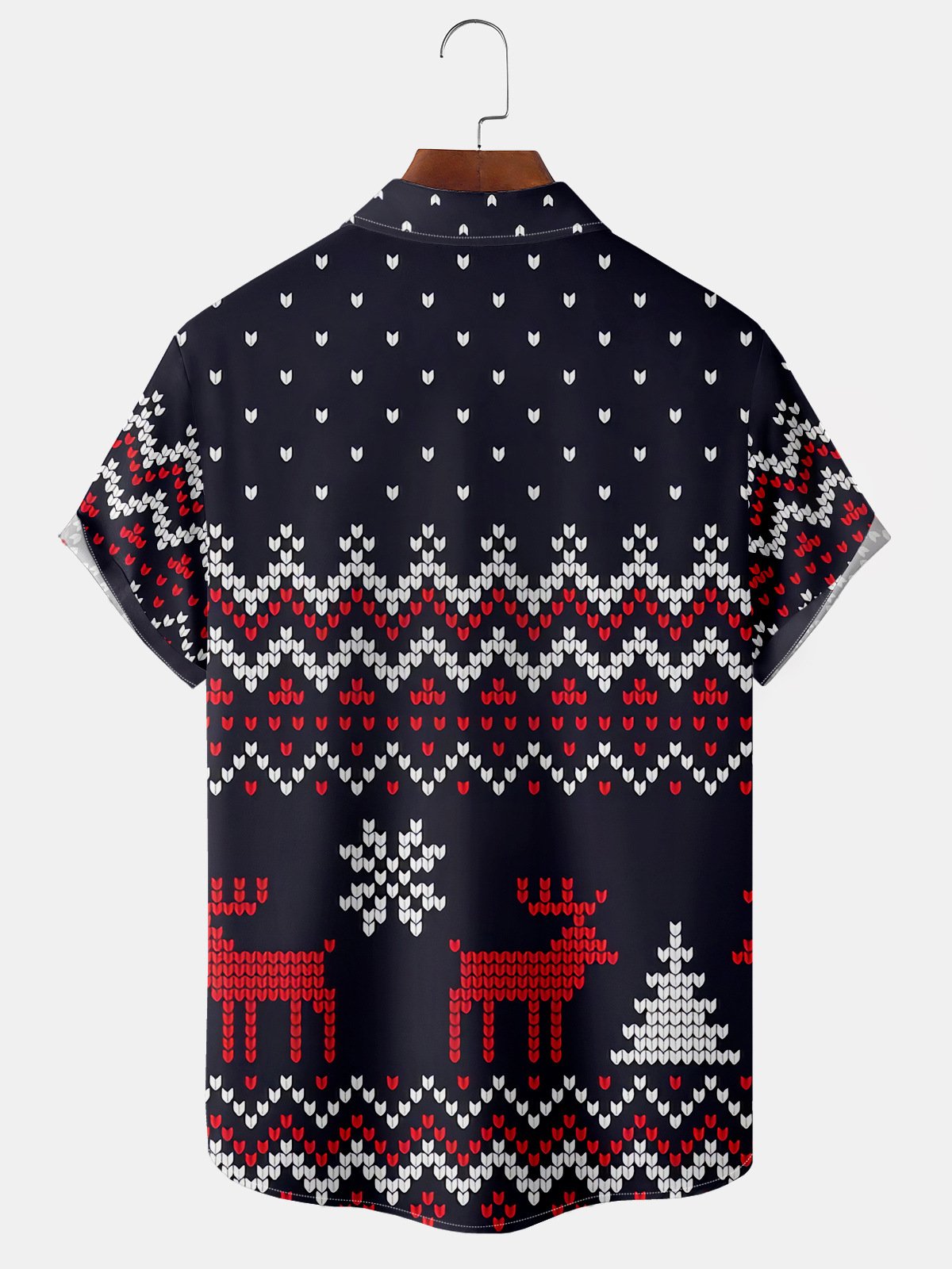 Christmas Chest Pocket Short Sleeve Hawaiian Shirt