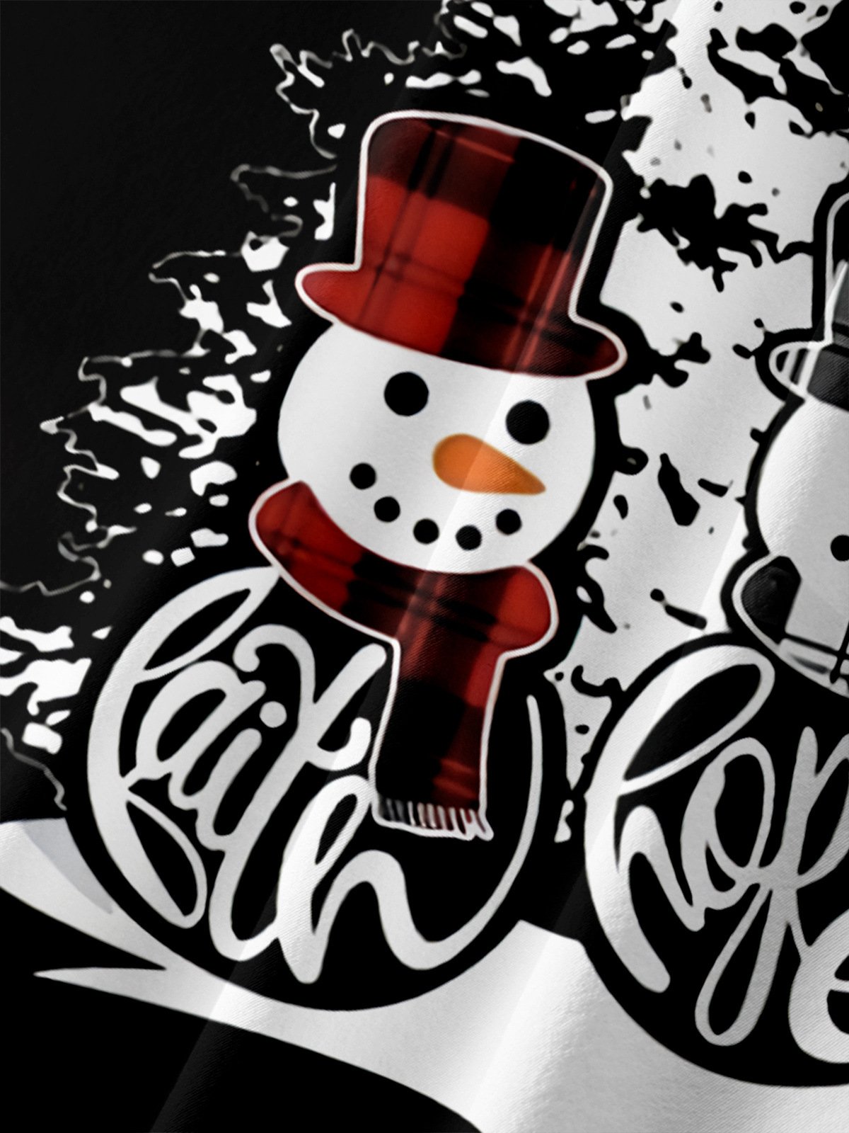 Christmas Snowman Chest Pocket Short Sleeve  Shirt