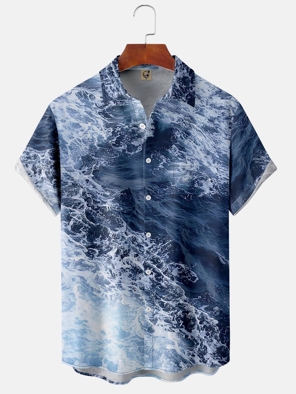 Waves Chest Pocket Short Sleeve  Shirt