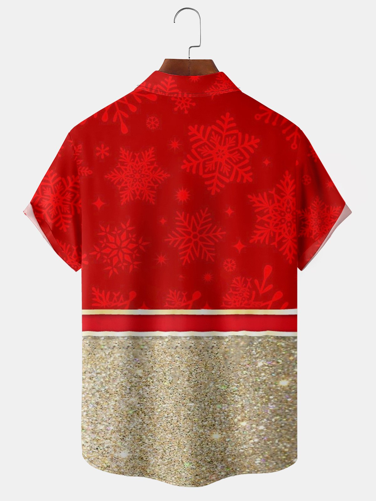 Christmas Contrast Chest Pocket Short Sleeve Shirt