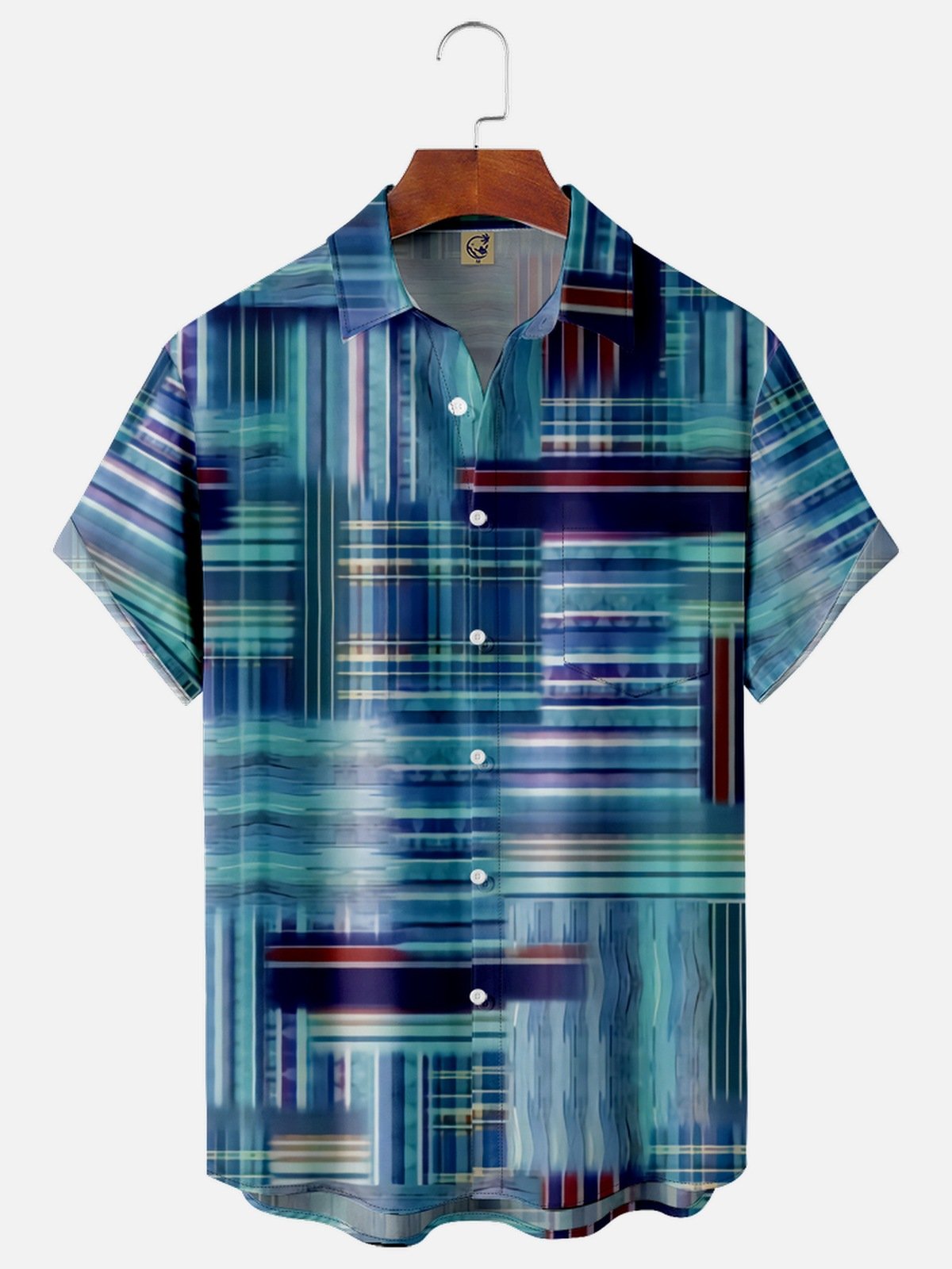 Symphony Texture Chest Pocket Short Sleeve Casual Shirt