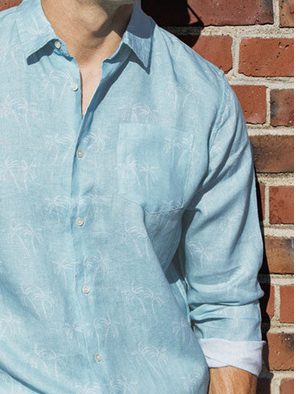 Coconut Tree Long Sleeve Casual Shirt