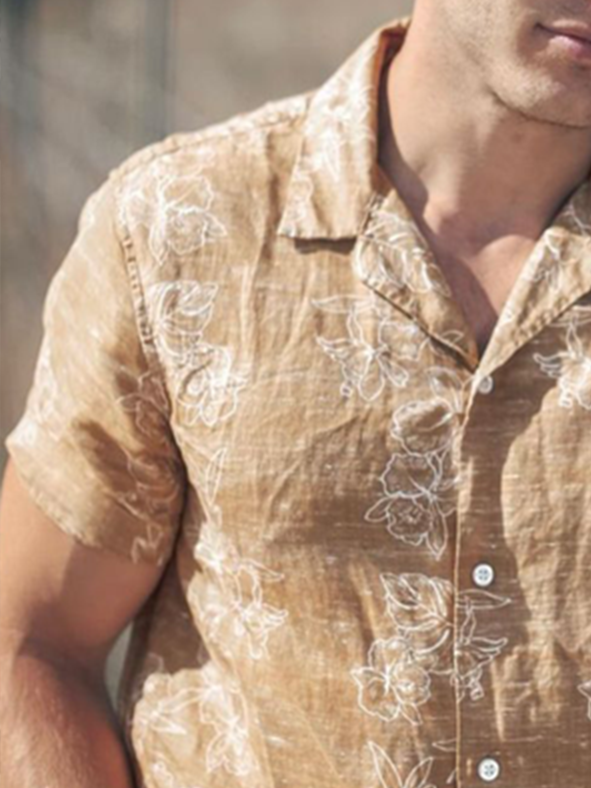 Tropical Floral Print Short Sleeve Aloha Shirt