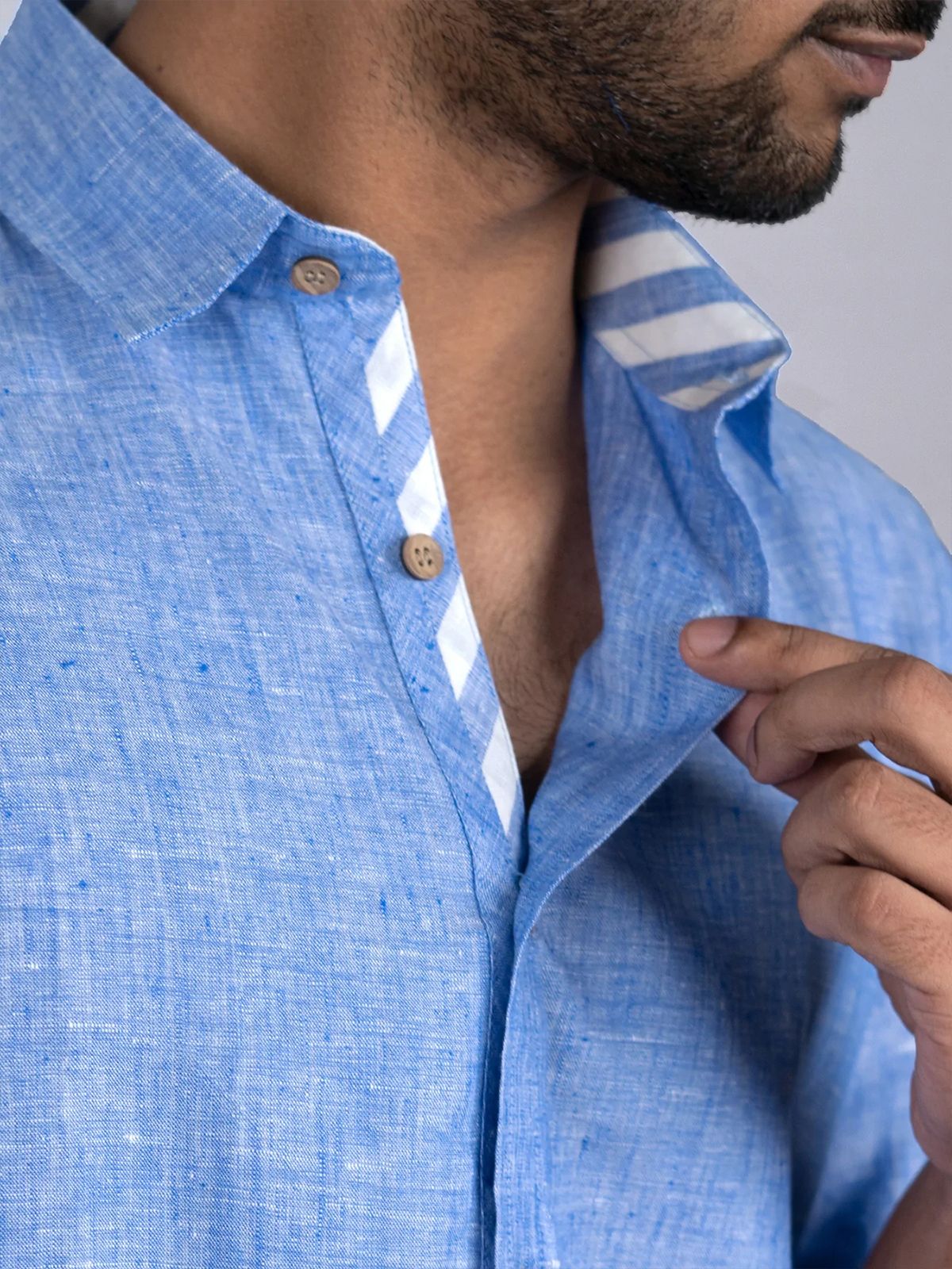 Stripe Contrast Short Sleeve Casual Shirt