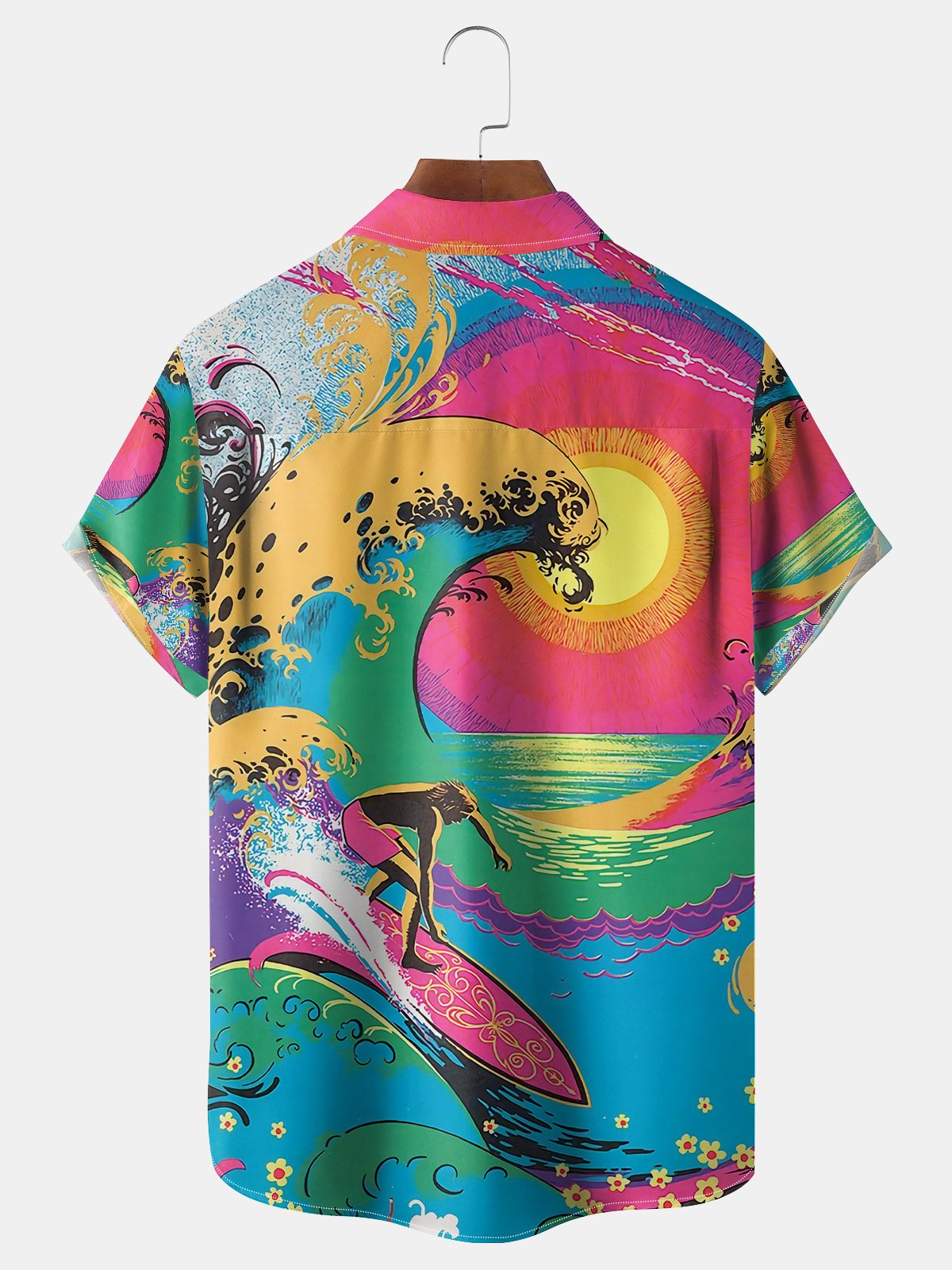 Hippie Surf Chest Pocket Short Sleeve Hawaiian Shirt