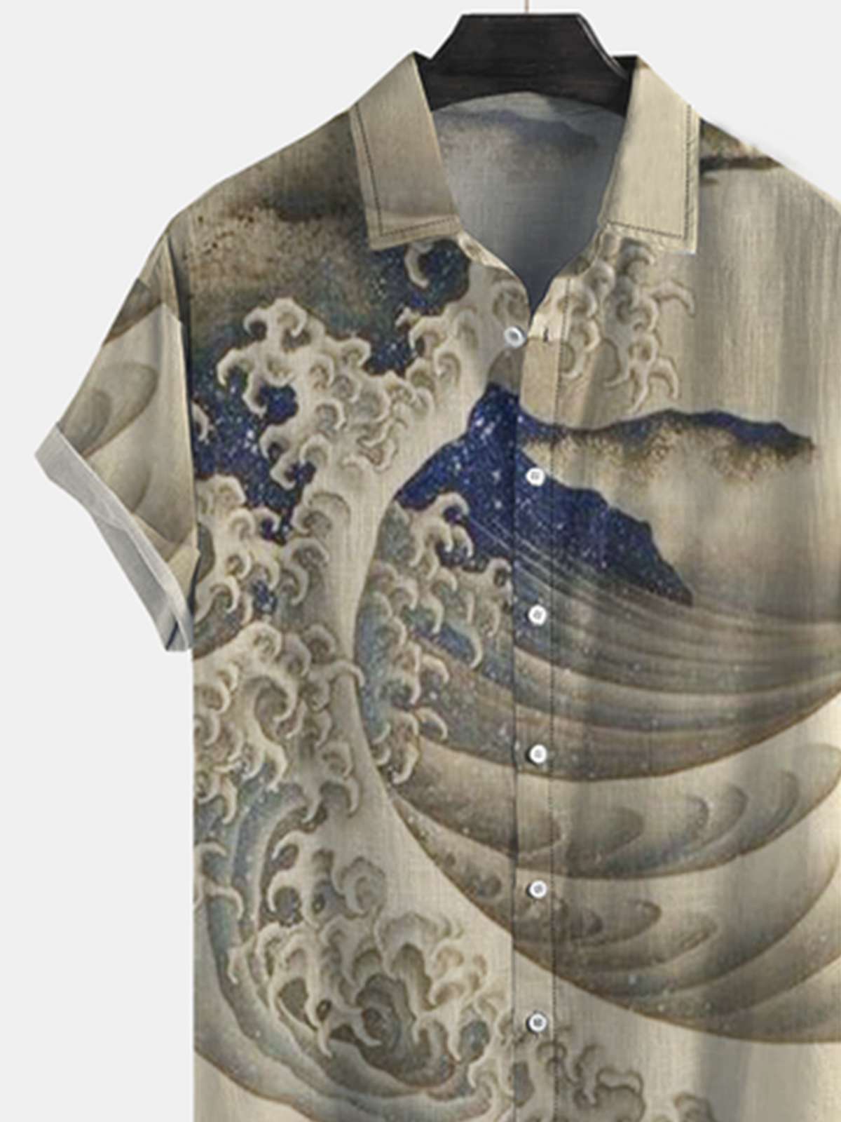 Retro Ukiyoe Wave Casual Shirt