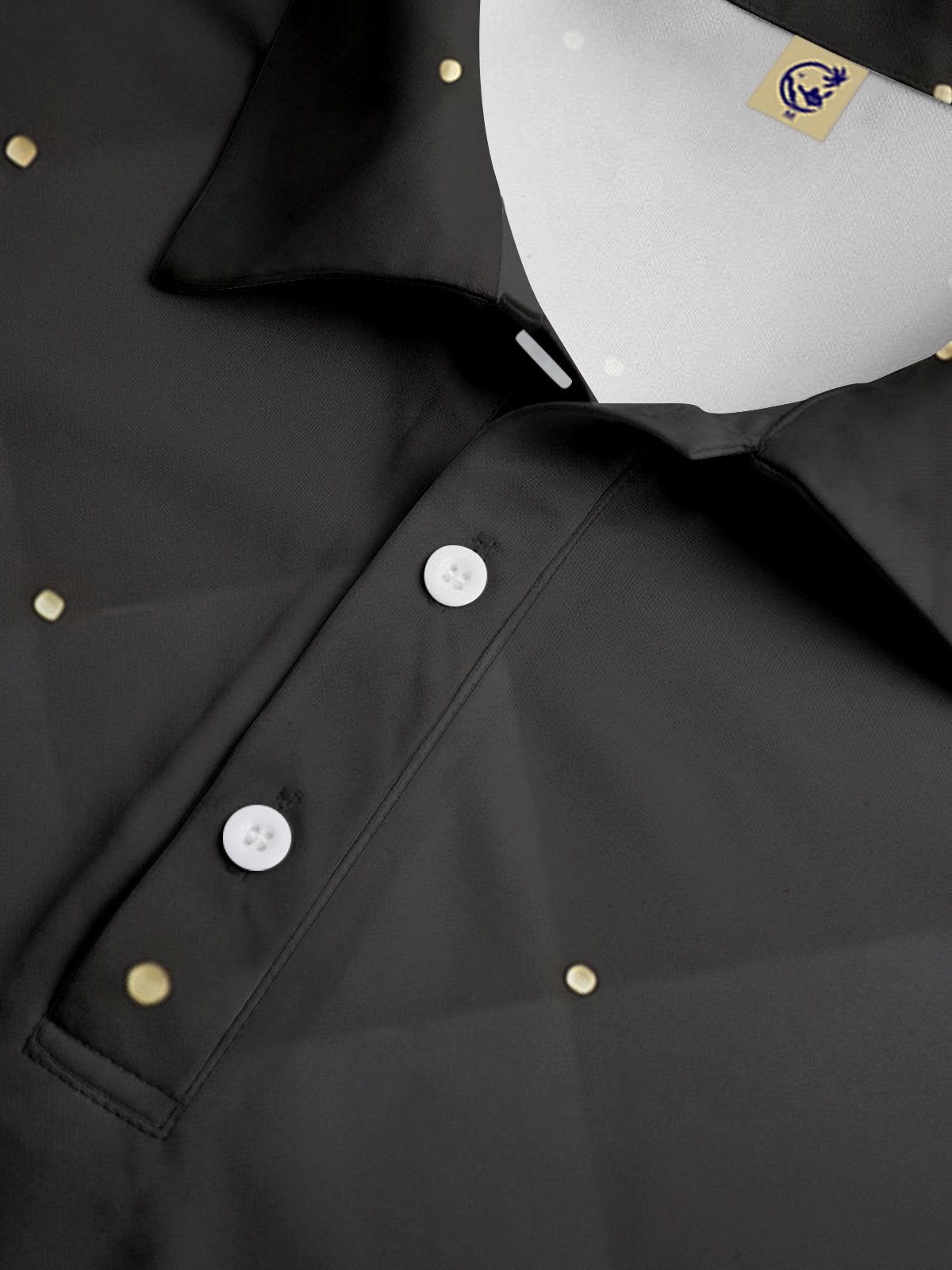 Gradient Geometric Button Short Sleeve Polo Shirt