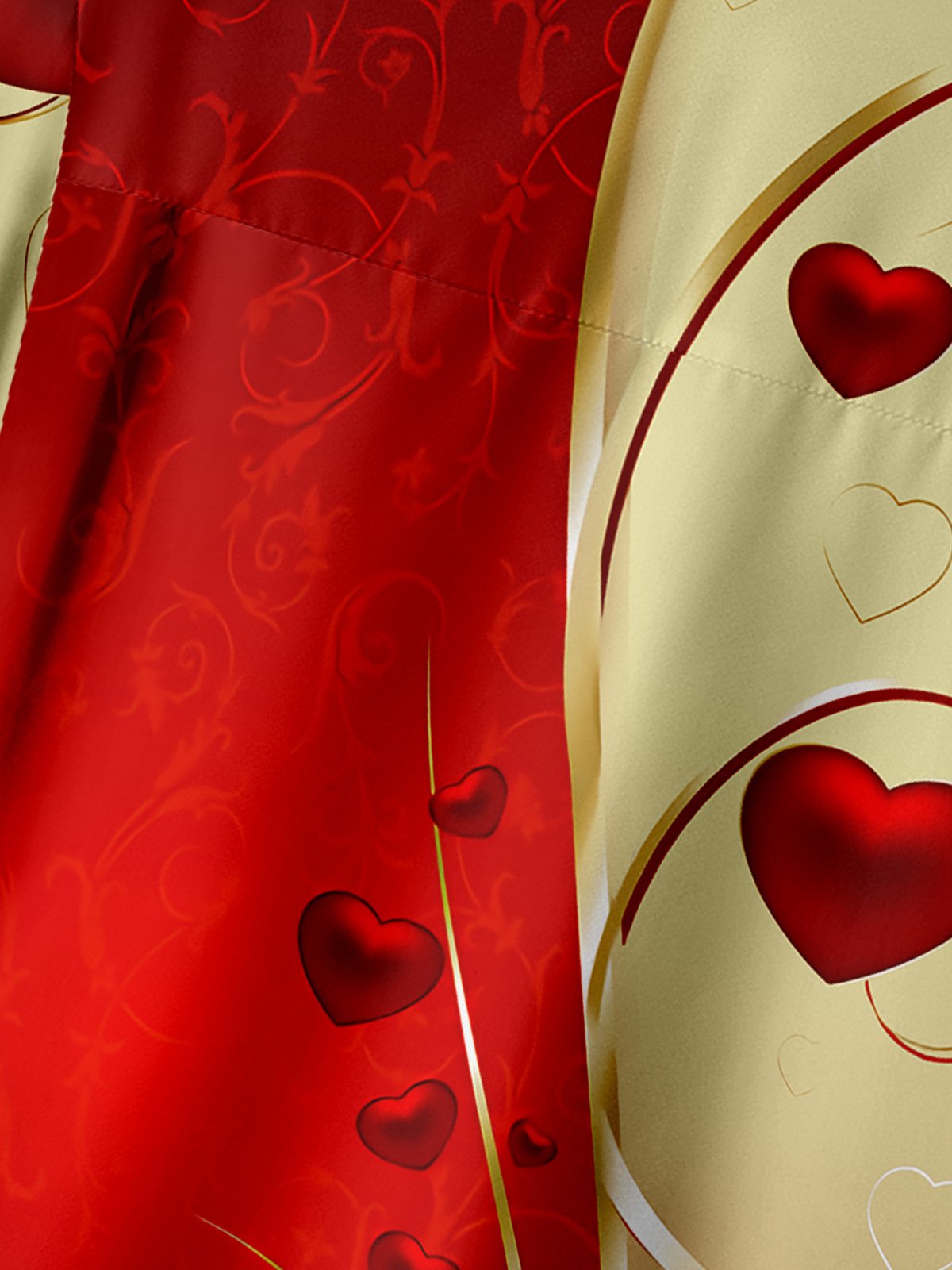 St Valentine‘s Day Heart Chest Pocket Short Sleeve Shirt