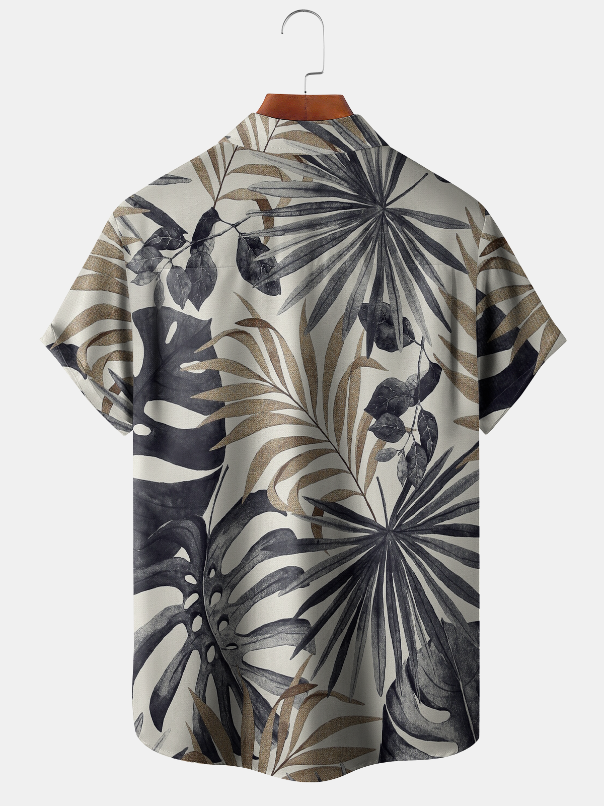 Tropical Plant Chest Pocket Short Sleeve Casual Shirt