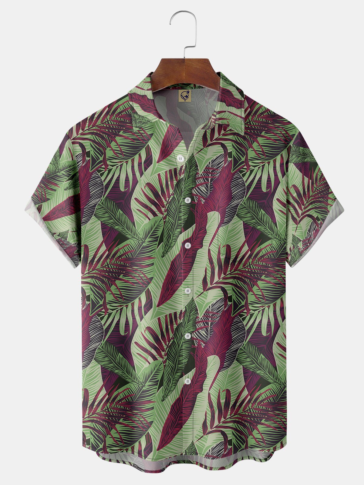 Leaf Chest Pocket Short Sleeve Shirt