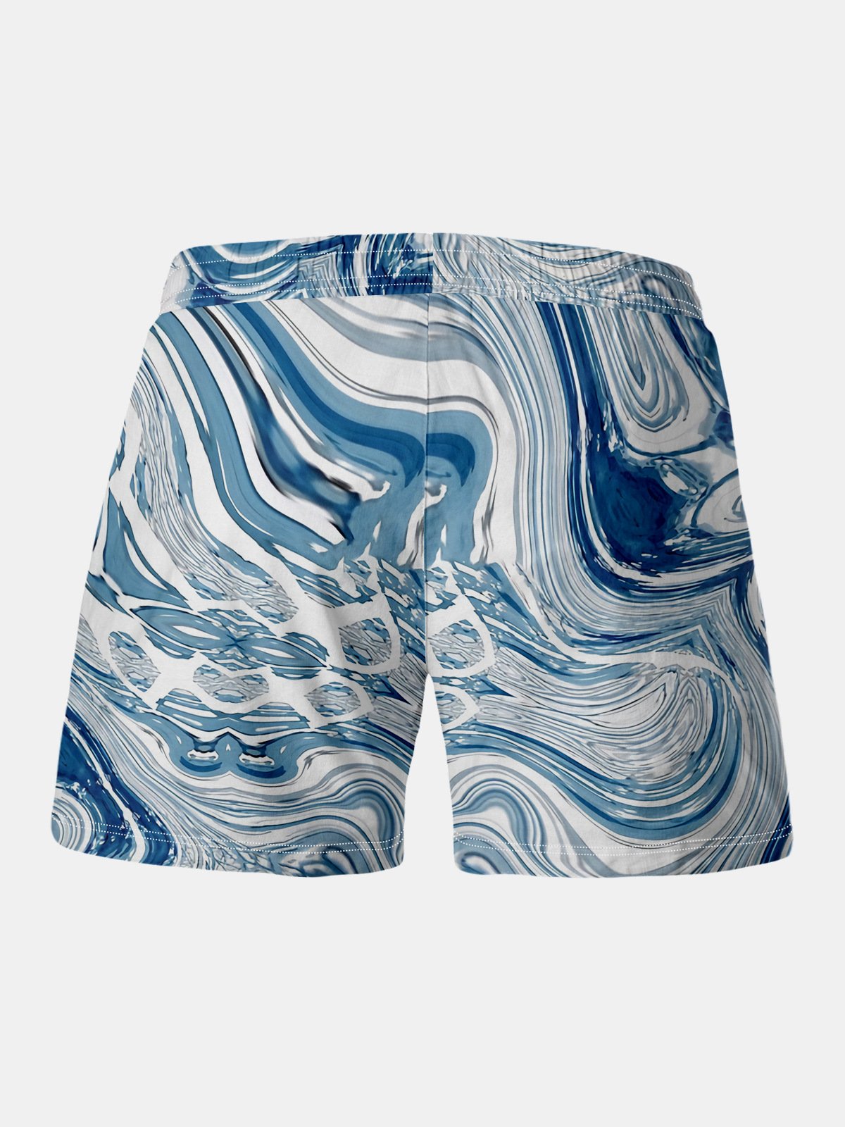 Abstract Geometric Drawstring Beach Shorts