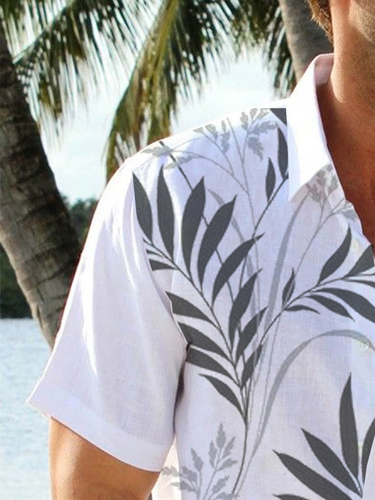 Plants Striped Short Sleeve Resort Shirt