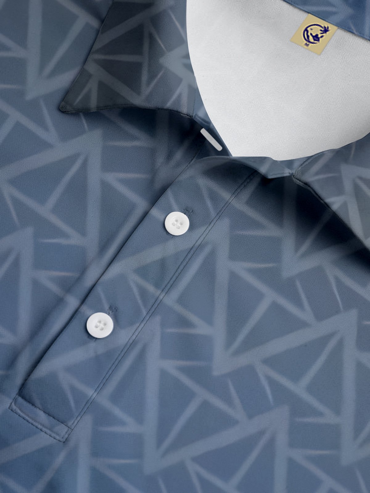 Ombre Geometric Button Short Sleeve Polo