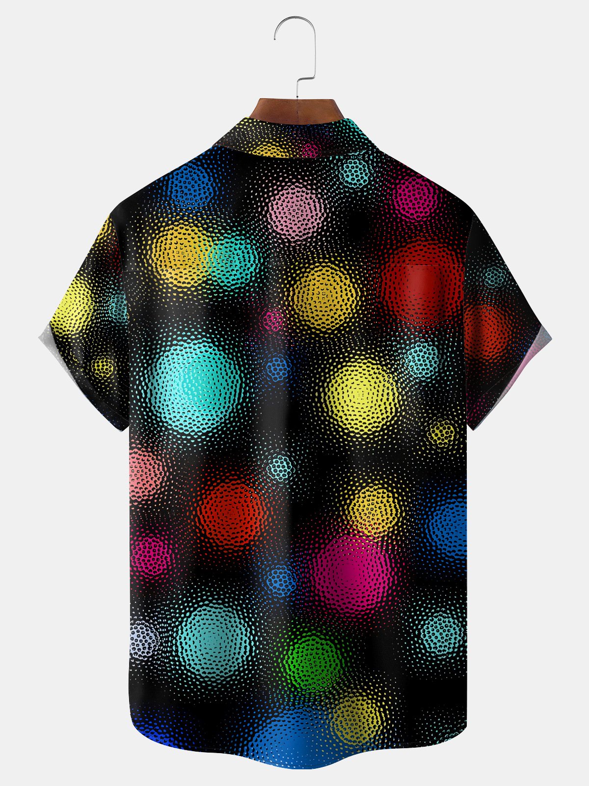 Abstract Textures Chest Pockets Short Sleeves Casual Shirts