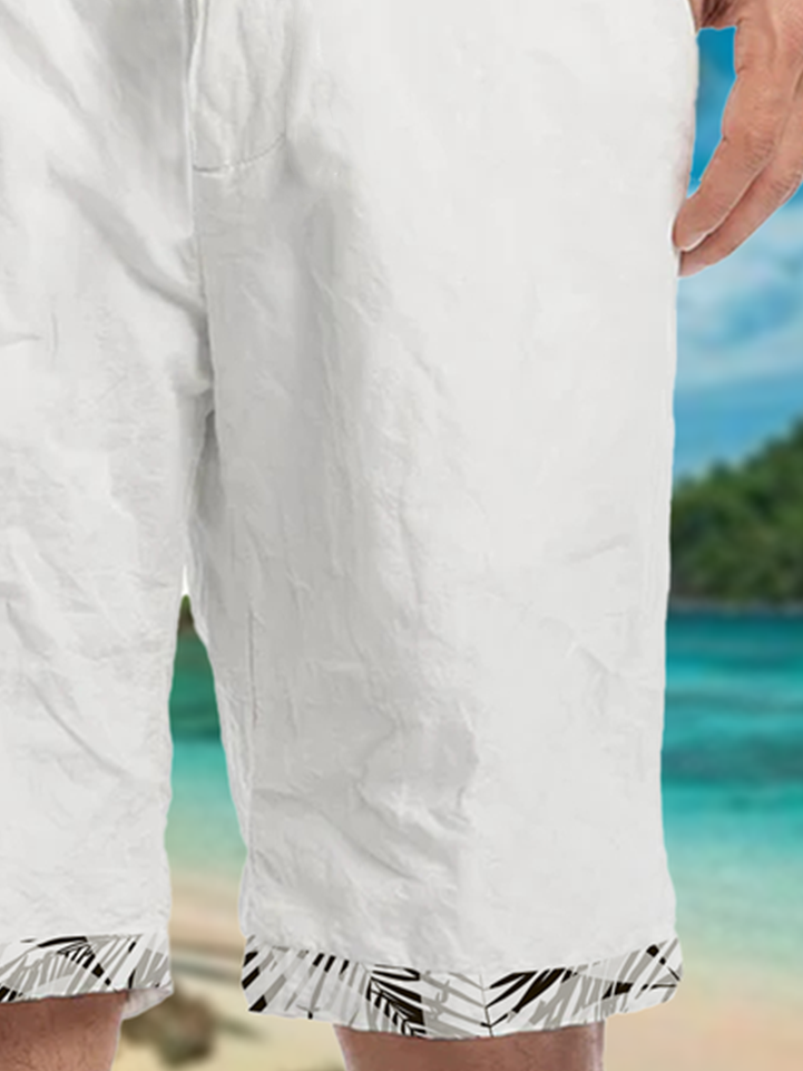 Coconut Tree Print Casual Bermuda Shorts