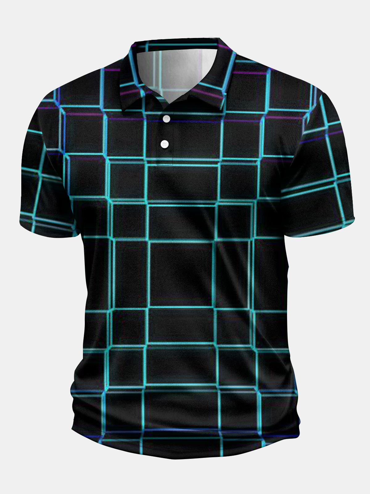 Geometry Lines Short Sleeve Polo Shirt