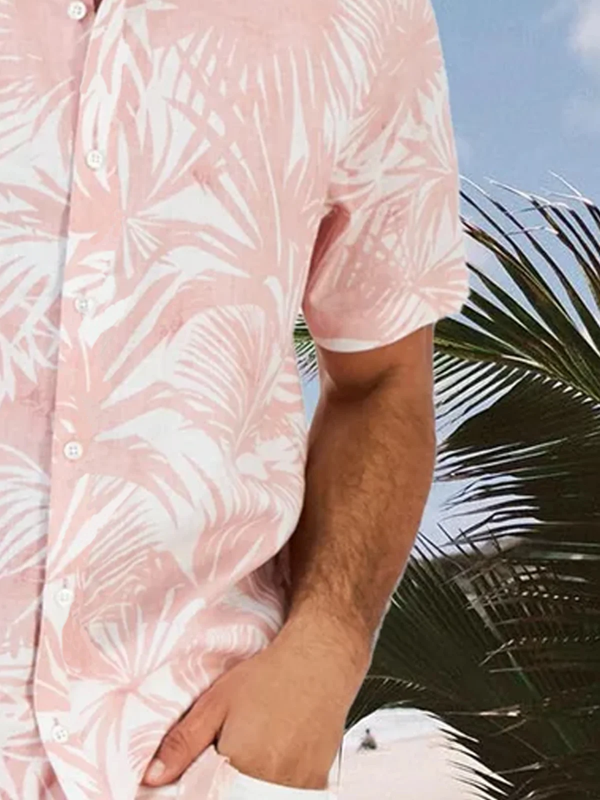 Palm Leaf Short Sleeve Resort Shirt