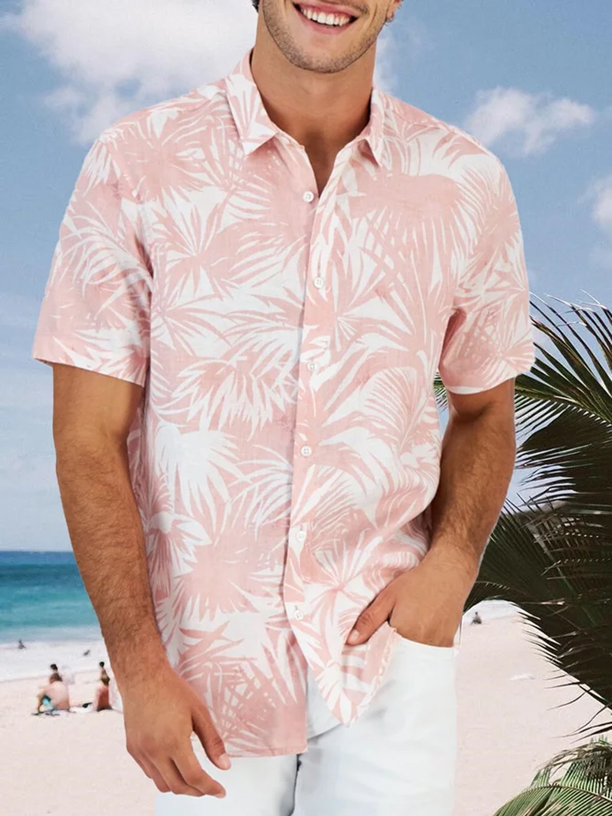 Palm Leaf Short Sleeve Resort Shirt