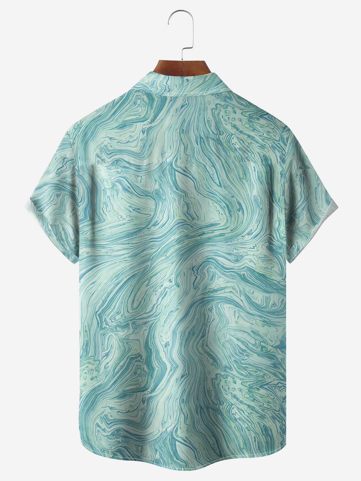 Shaded Coconut Tree Chest Pocket Short Sleeves Hawaiian Shirt