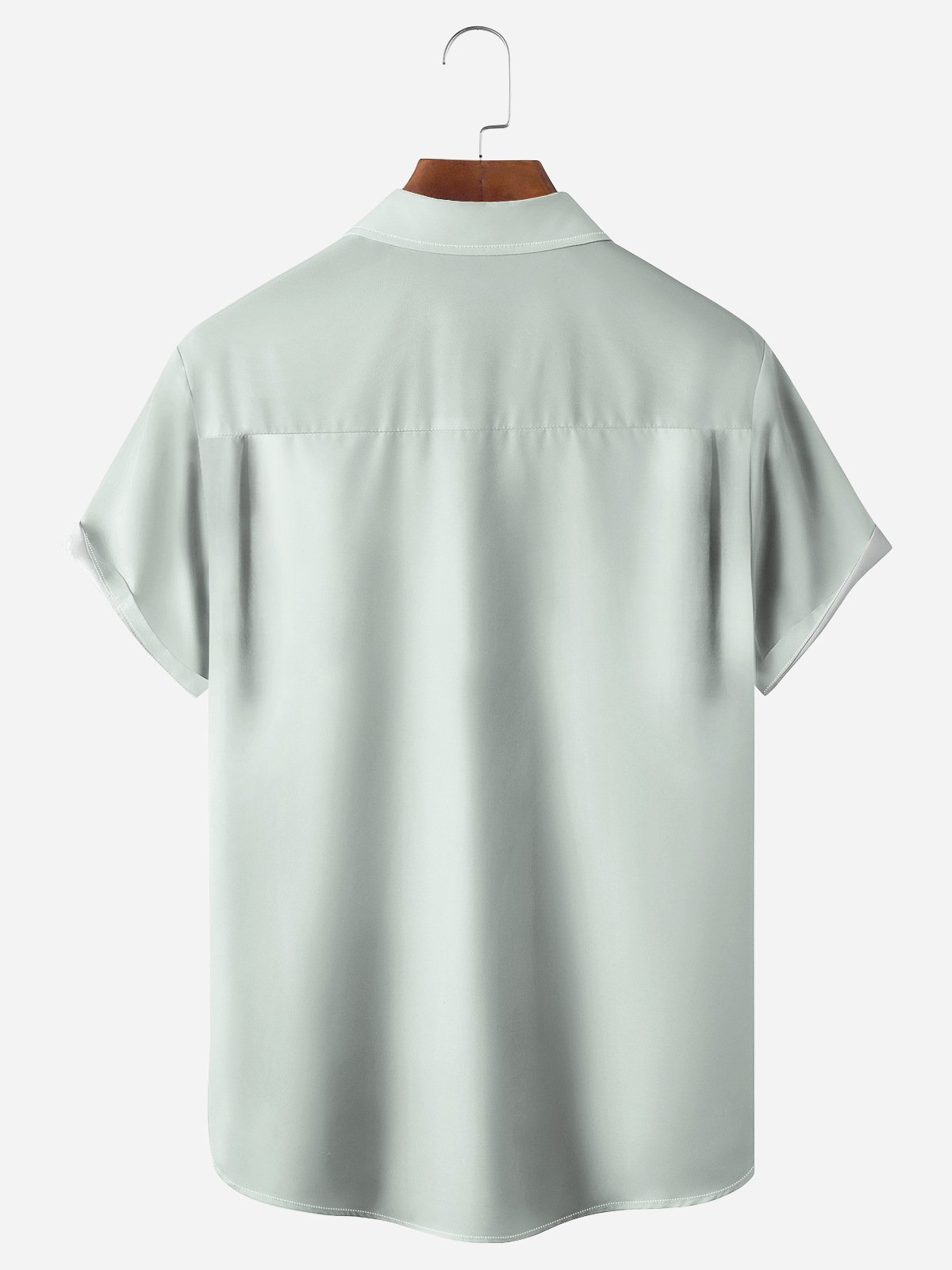 Geometric Diamond Chest Pocket Short Sleeve Bowling Shirt