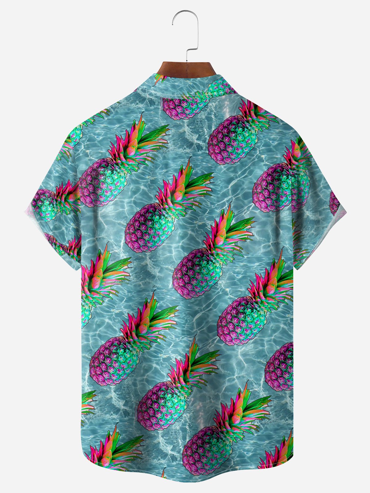 Pineapple Chest Pocket Short Sleeve Hawaiian Shirt