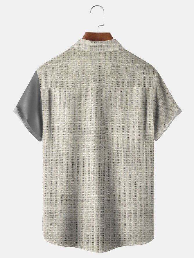 Big Size Easter Chest Pocket Short Sleeve Casual Shirt