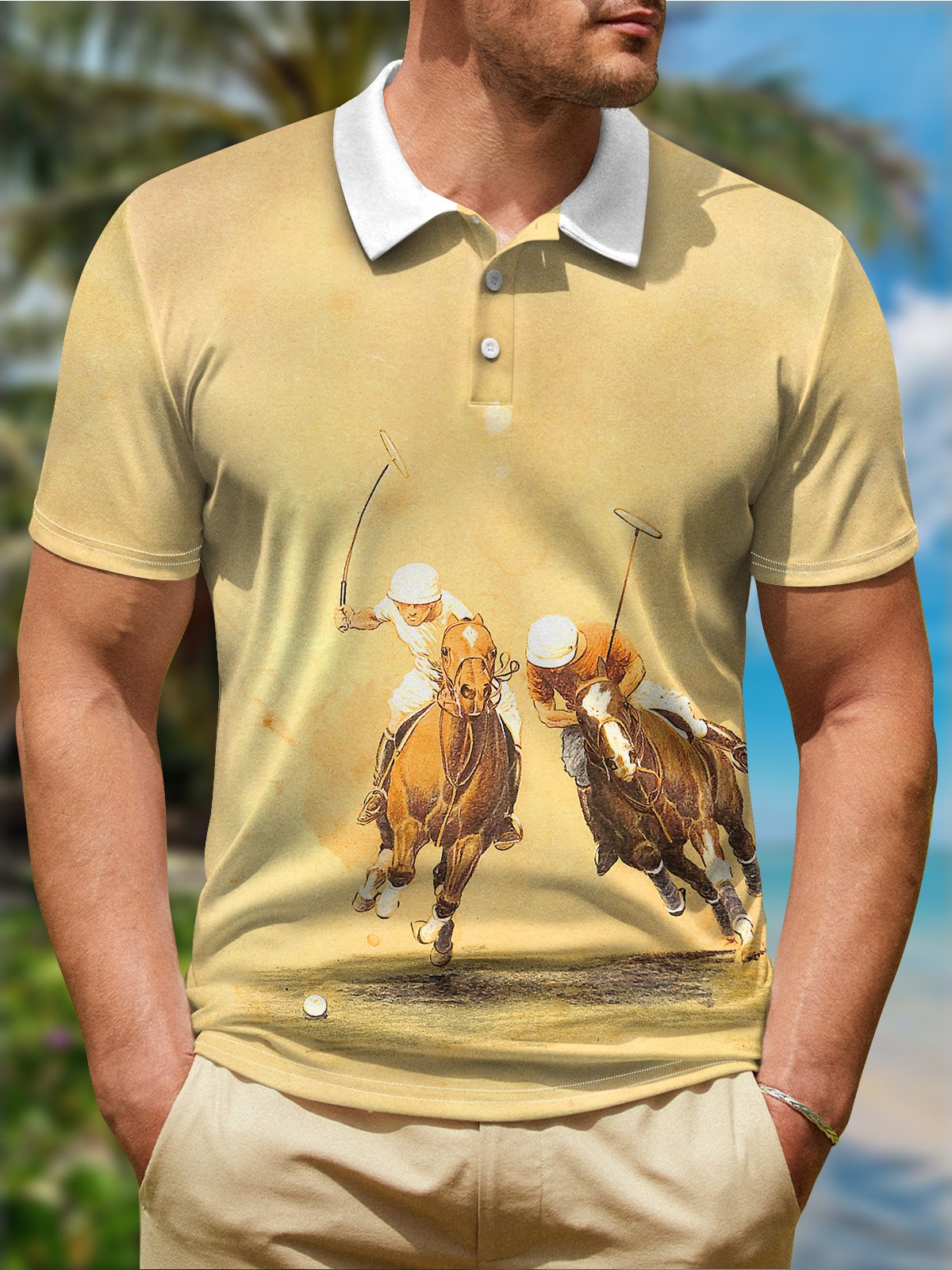 Western Cowboy Button Short Sleeve Polo Shirt