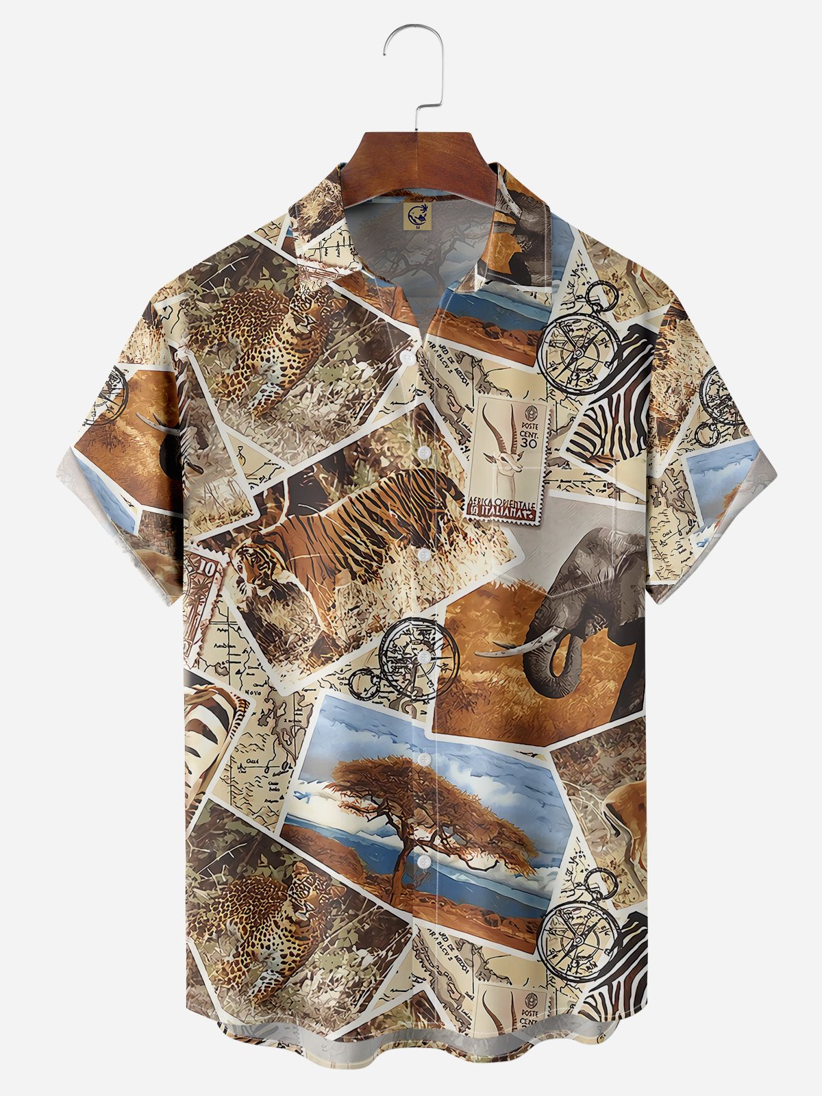 Wildlife Chest Pocket Short Sleeve Casual Shirt