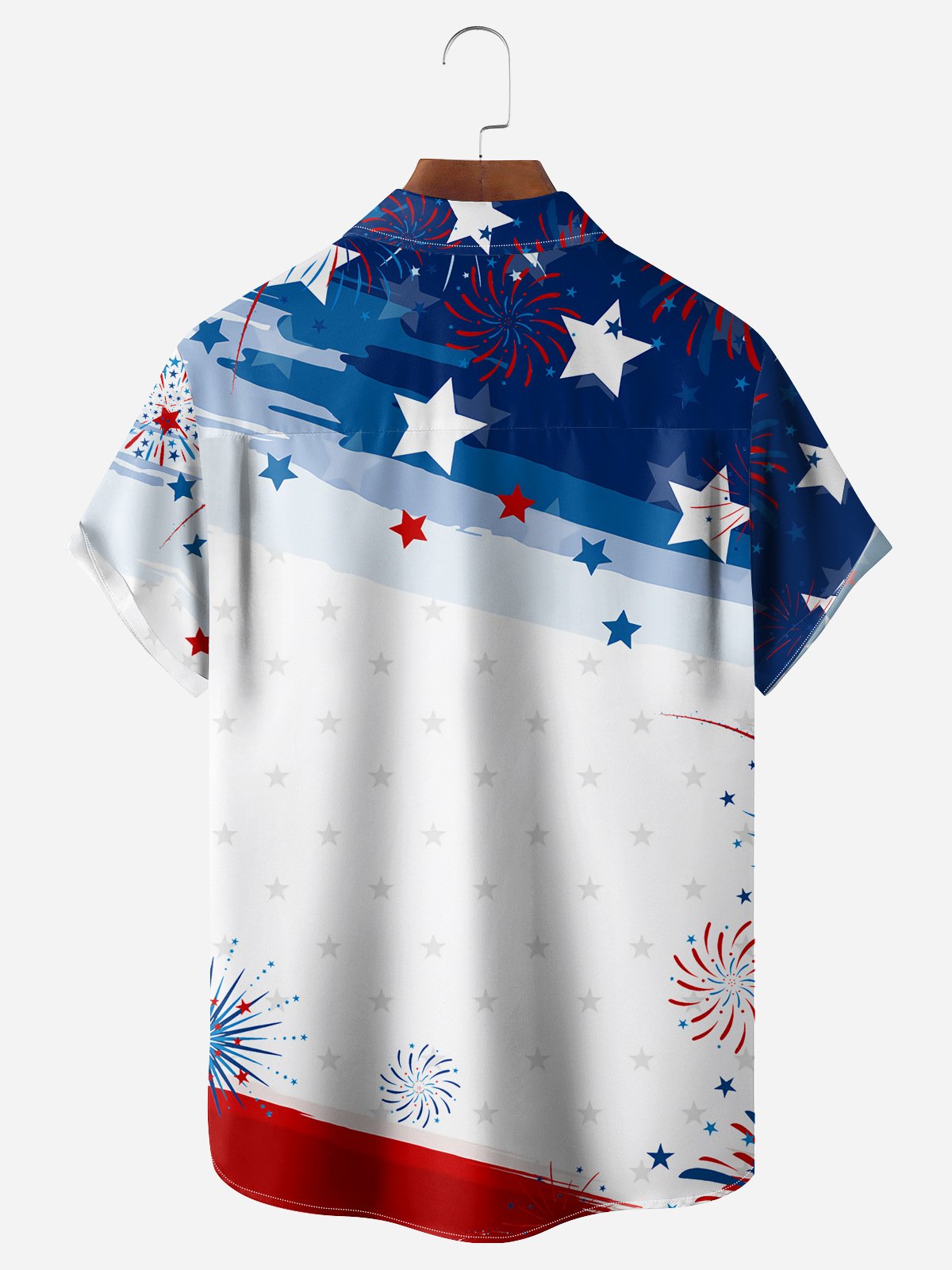 American Flag Sausage Chest Pocket Short Sleeve Shirt