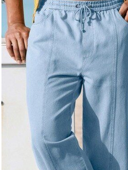 Plain Drawstring Casual Pants