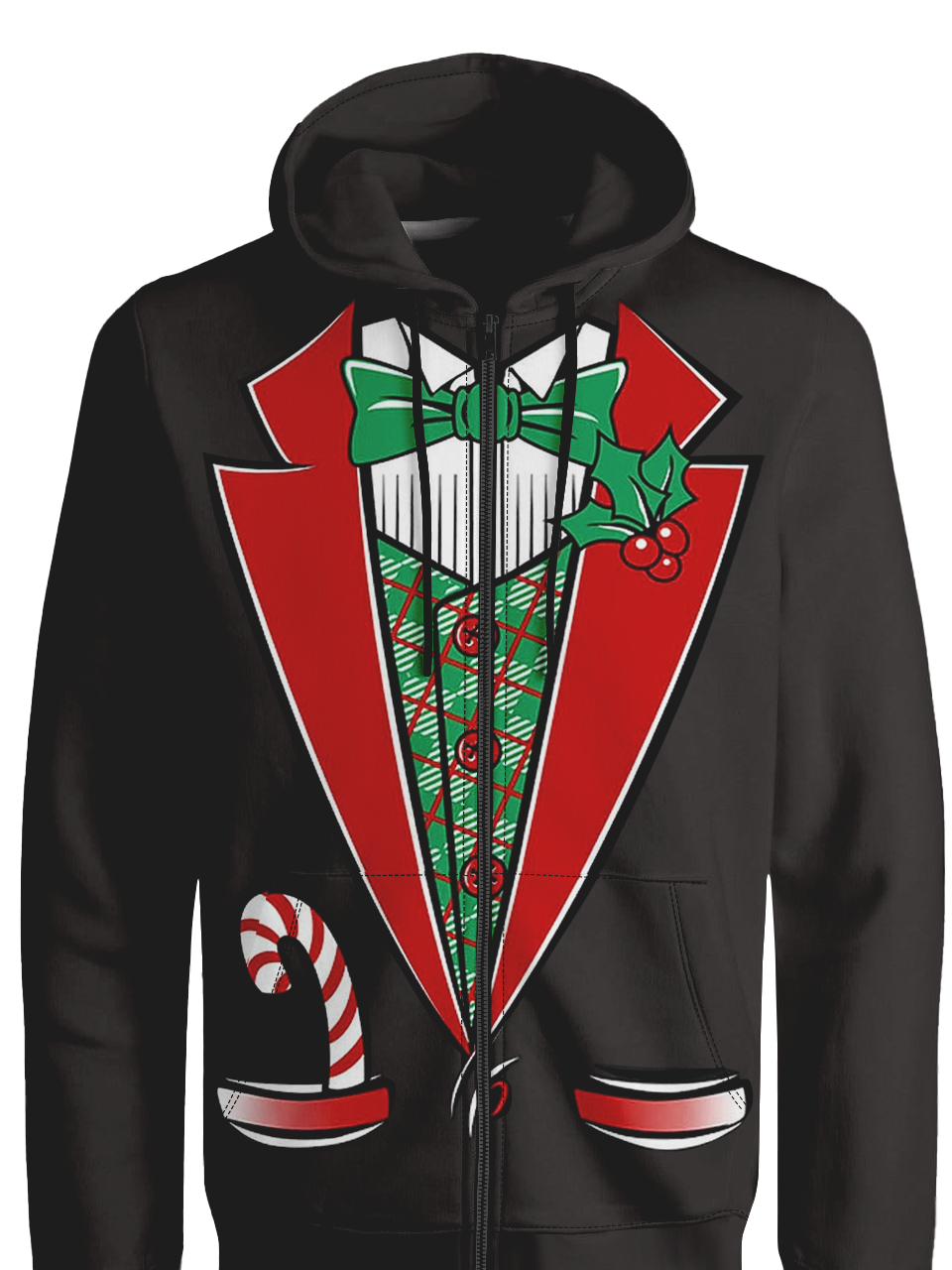 Christmas Zip-up Hoodie Ugly Sweatshirt
